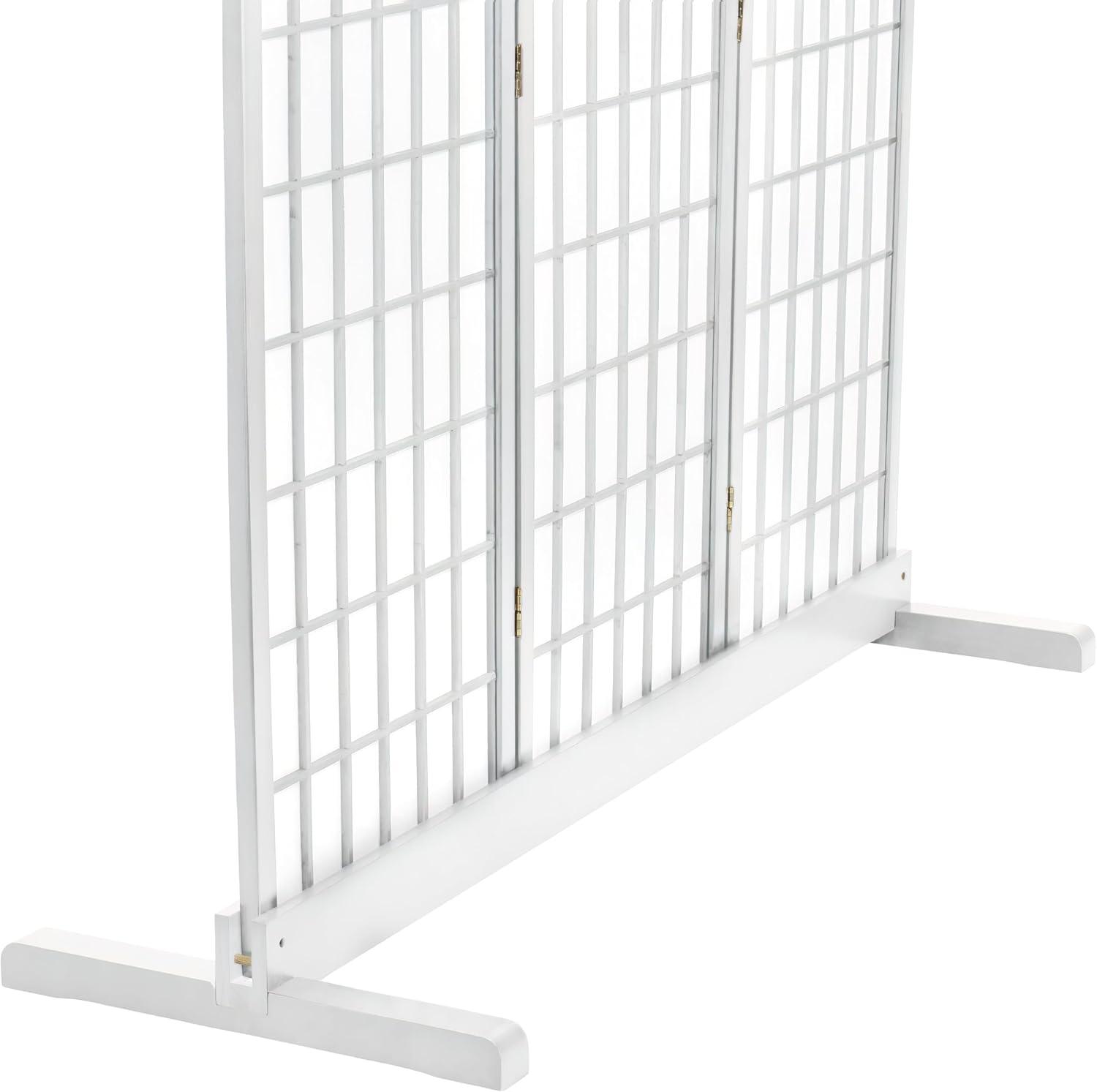 Red Lantern Room Divider Stand (Stand Only), White, for 3 Panel Screens