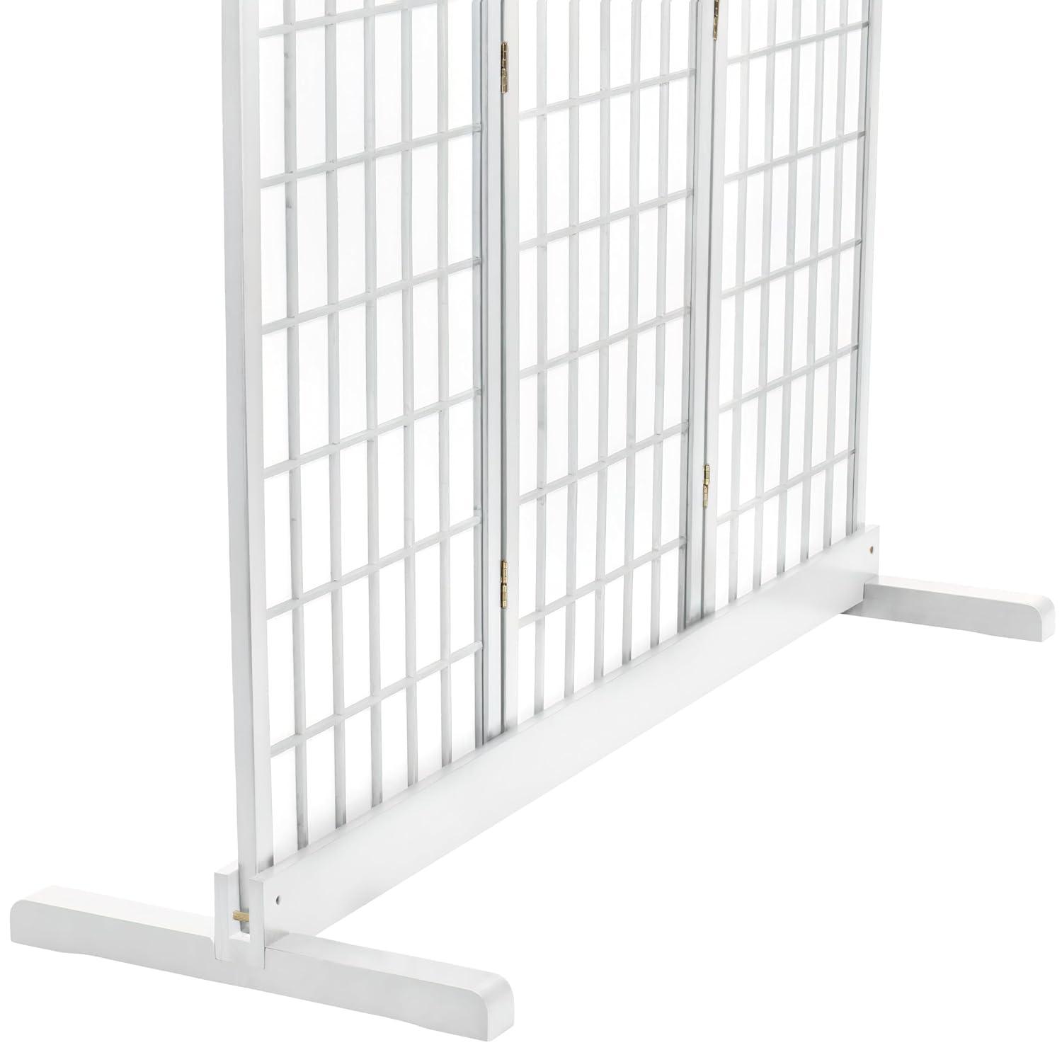 Red Lantern Room Divider Stand (Stand Only), White, for 3 Panel Screens