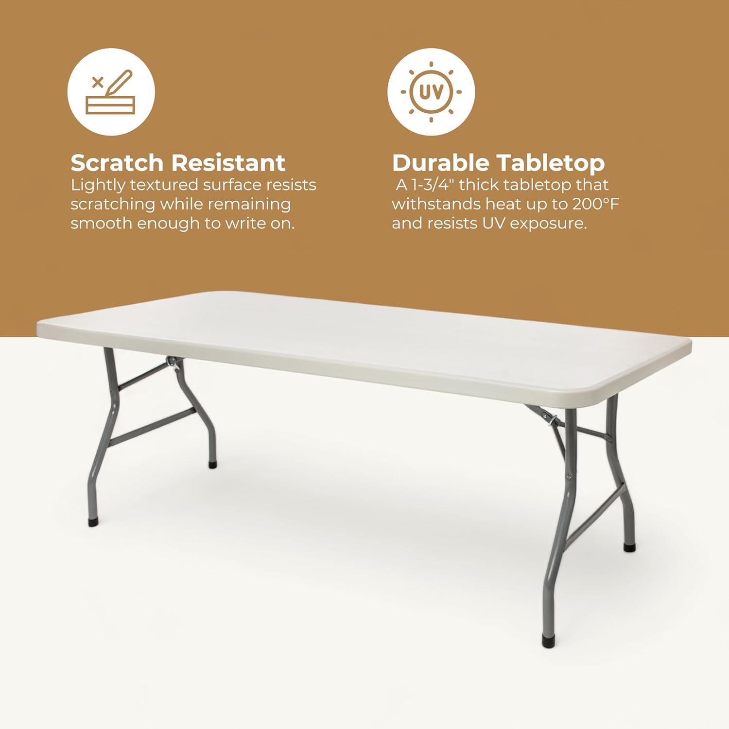 Light Grey Heavy Duty 6 Foot Plastic Folding Table