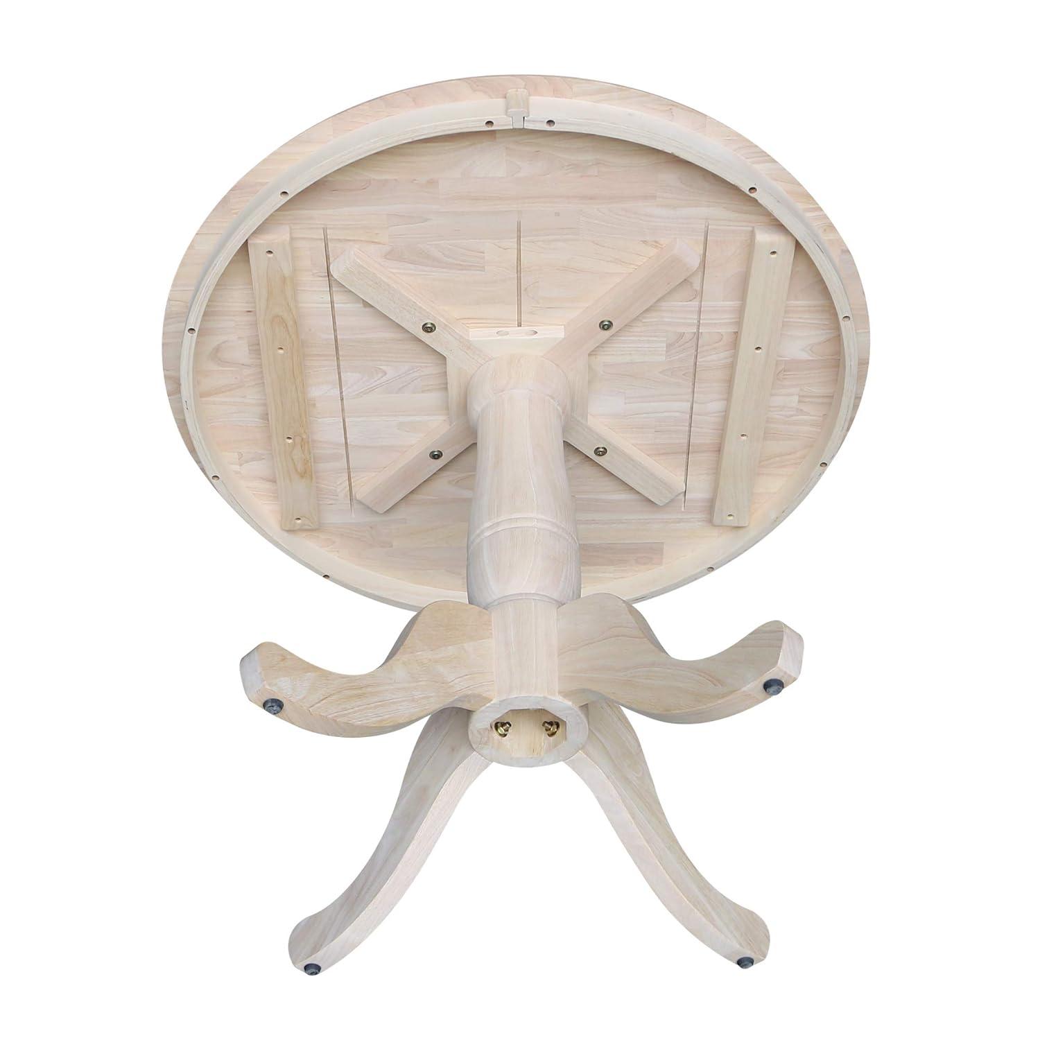 36" Round Top Pedestal Dining Table Unfinished - International Concepts