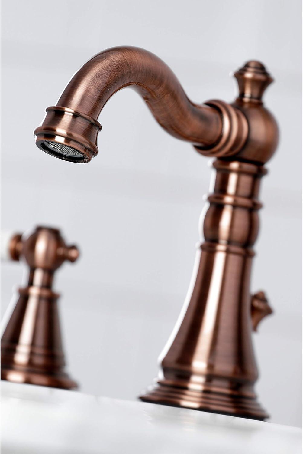 Kingston Brass English Classic Two-Handle 3-Hole Deck Mount Widespread Bathroom Faucet with Pop-Up Drain