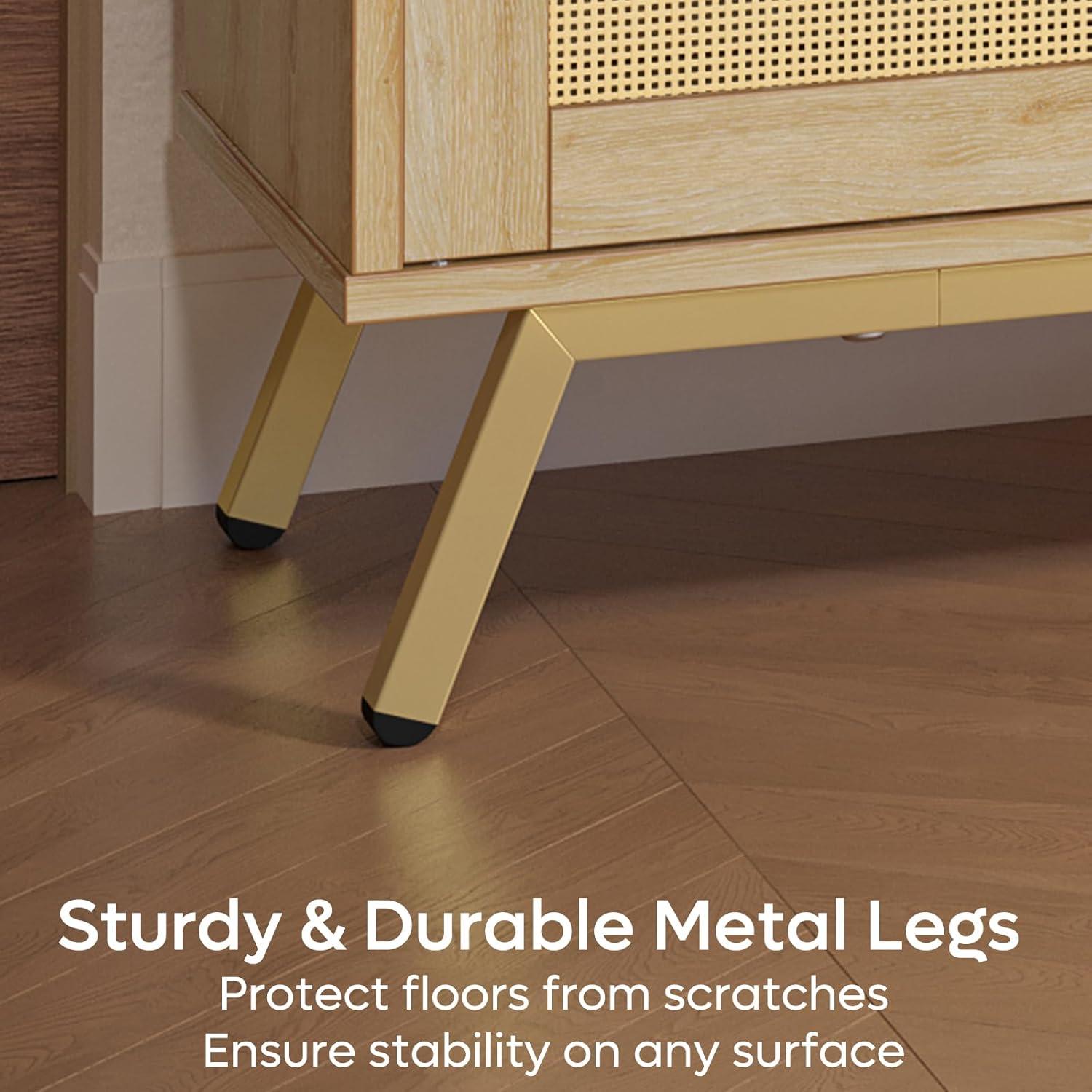 Bay Isle Home™ Alwies 80 inch TV Stand for TVs up to 85", Combinable Entertainment Center with LED Light and Adjustable Shelves, 4-1 Rattan TV console