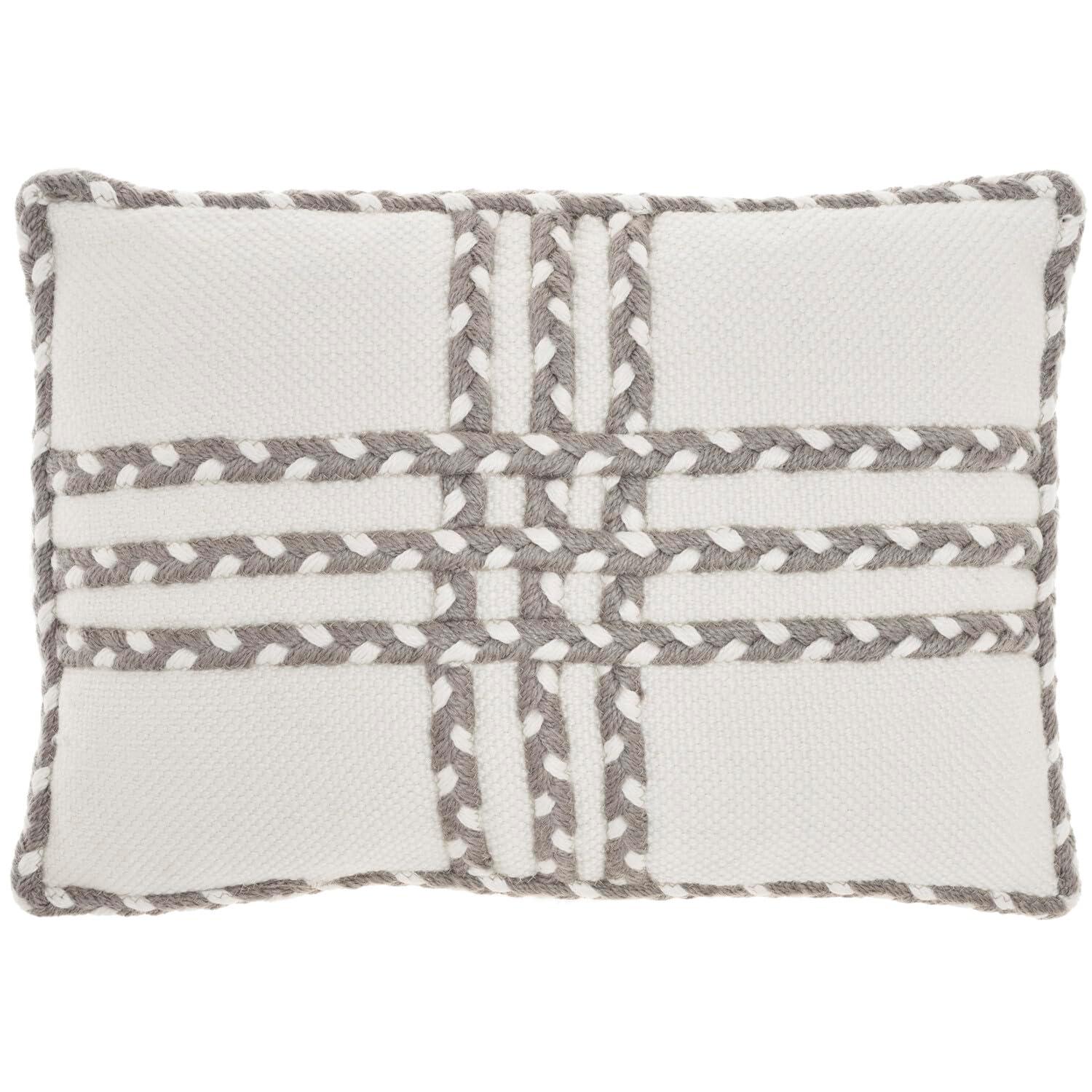 Nourison Crossed Braids Orange 14" x 20" Indoor/Outdoor Throw Pillow