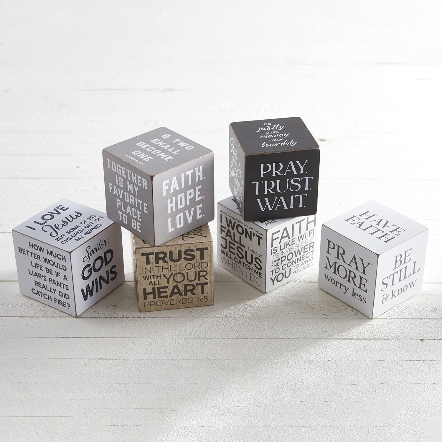 Creative Brands  3 in. Heartfelt Home Square Table Top Book Block Quote Cubes - Inspirational Love