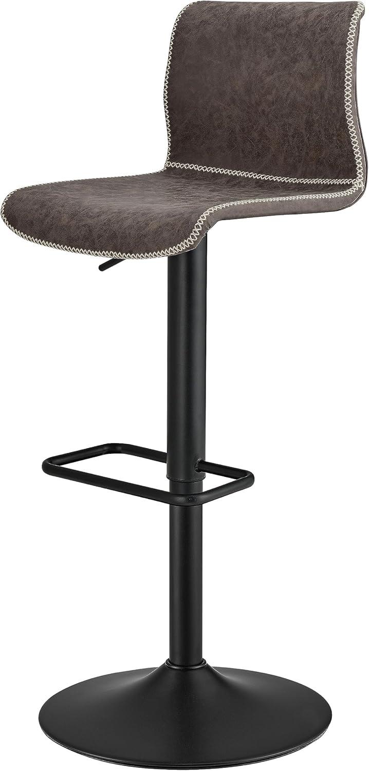 New Pacific Direct Jayden 31.5" PU Leather Bar Stool in Coffee/Brown (Set of 2)