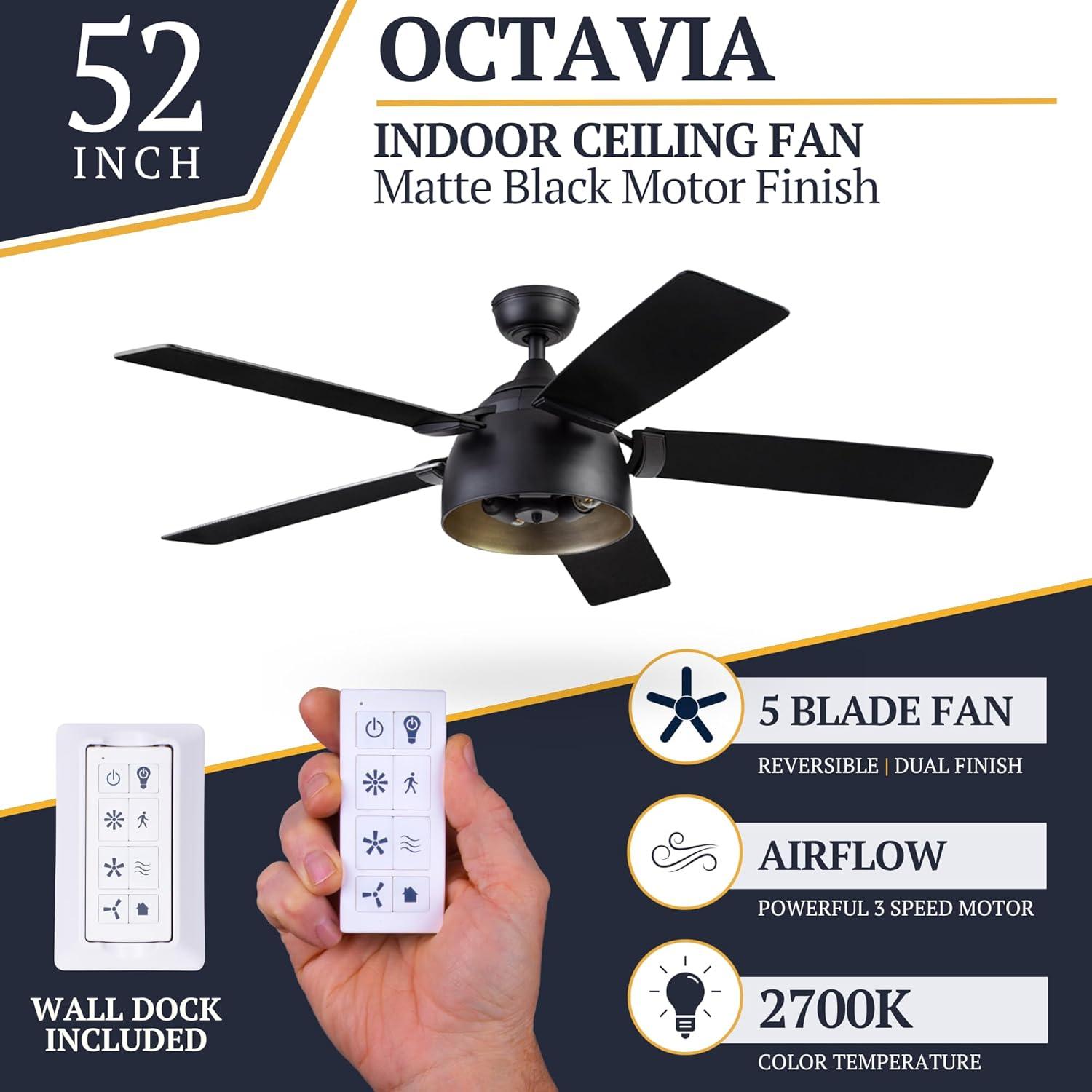 Prominence Home Octavia 52" Ceiling Fan with LED Light
