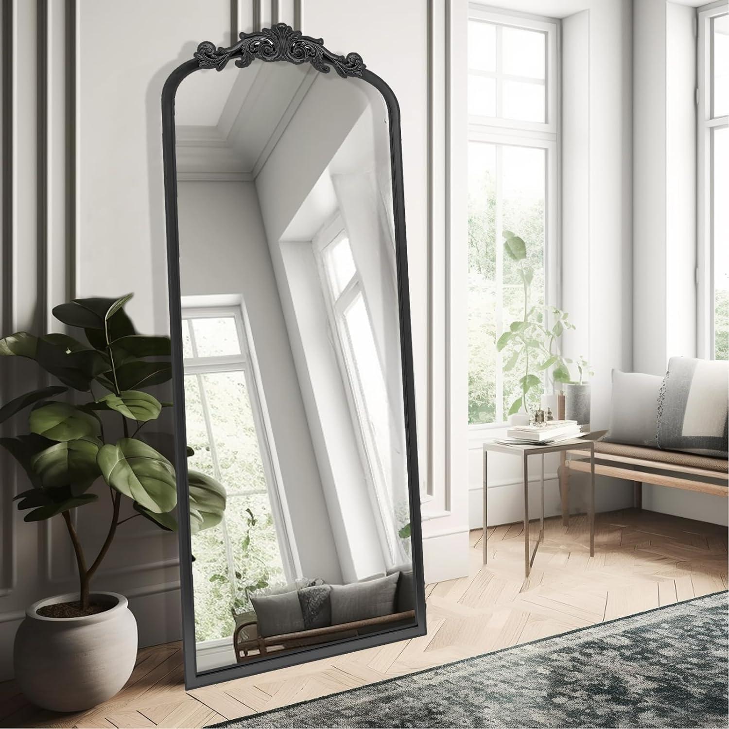 Arendahl Black Ornate Full Length Arch Wall Mirror