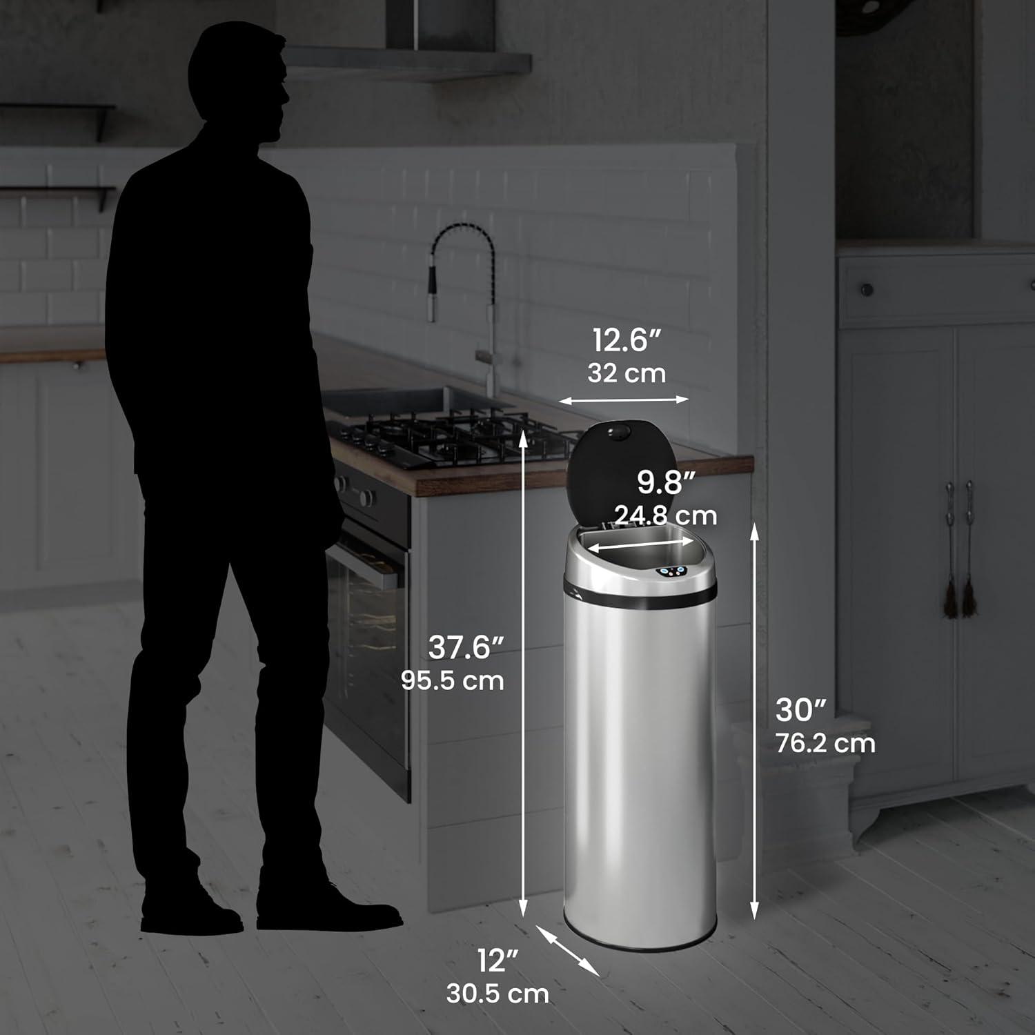 iTouchless Erlandson Stainless Steel 13 Gallon Motion Sensor Trash Can