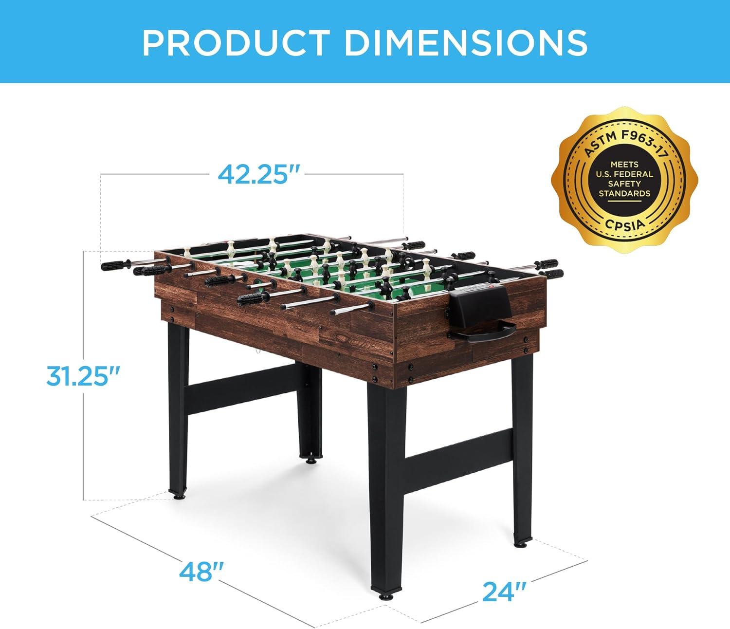 Walnut 10-in-1 Combo Game Table with Foosball and Ping Pong