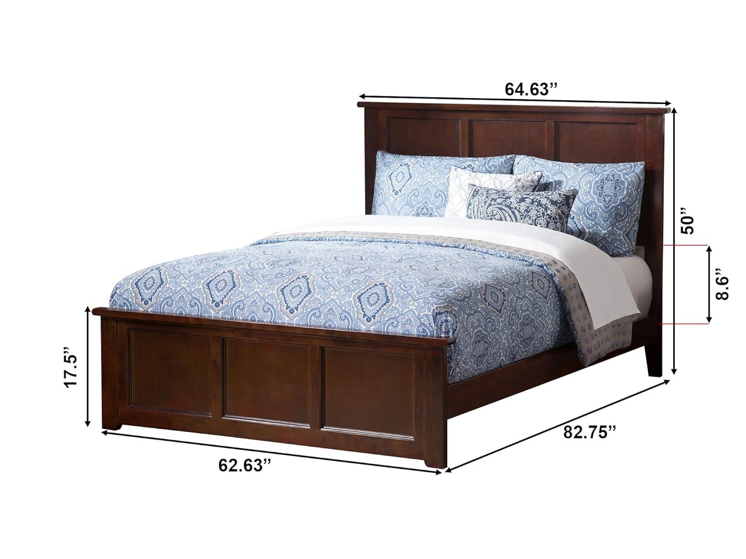 Madison Solid Wood Low Profile Platform Bed with Matching Footboard