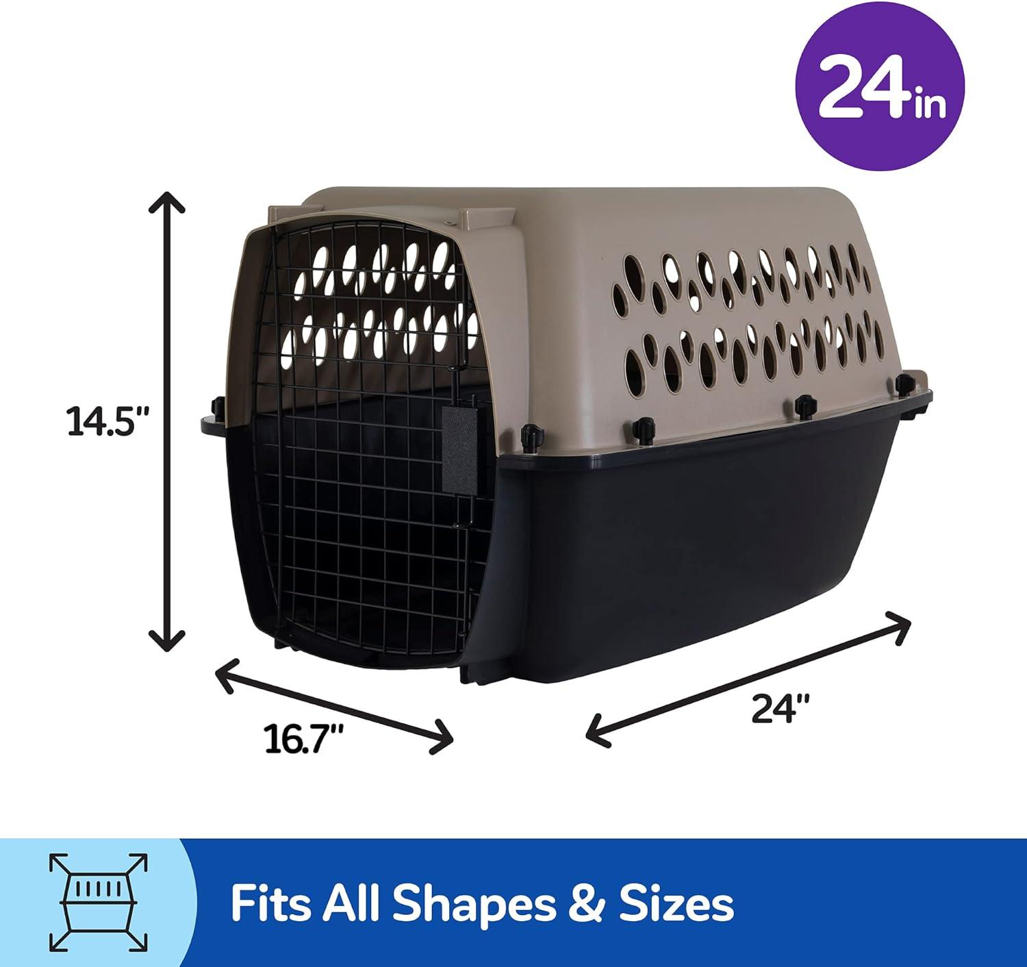 Taupe and Black Airline Approved 24" Dog Kennel