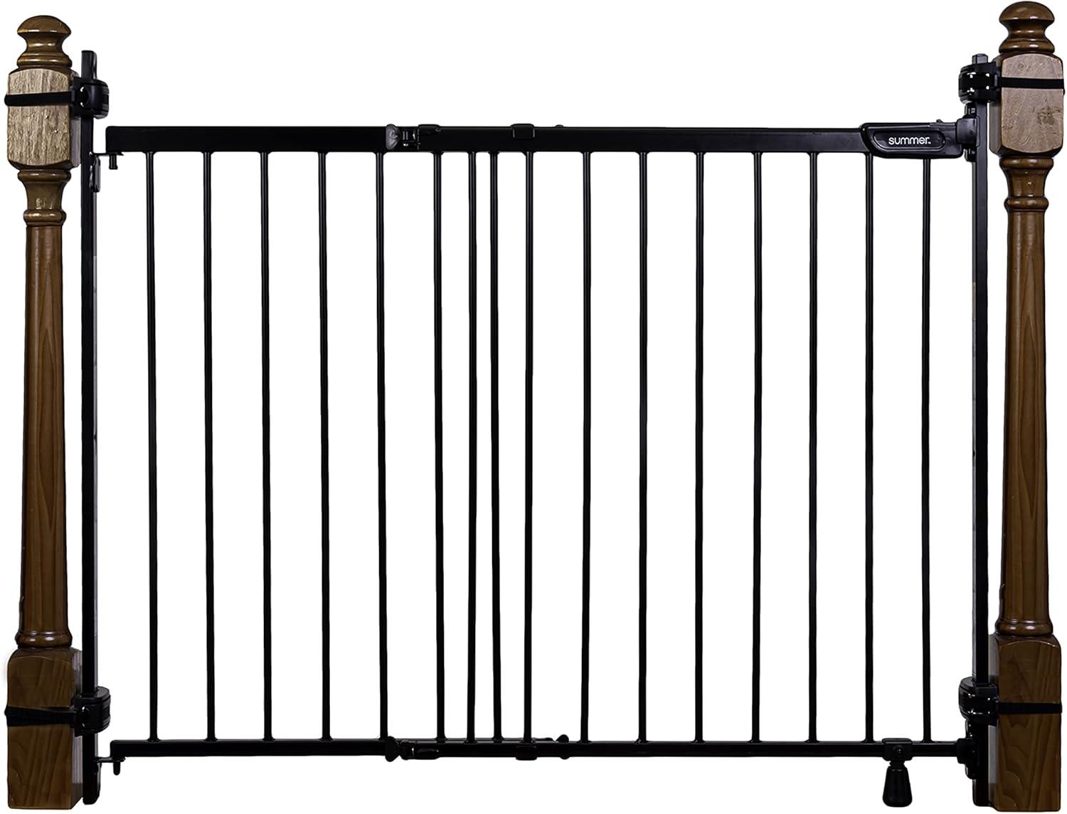 Black Metal Banister & Stair Safety Gate, 32.5" Tall