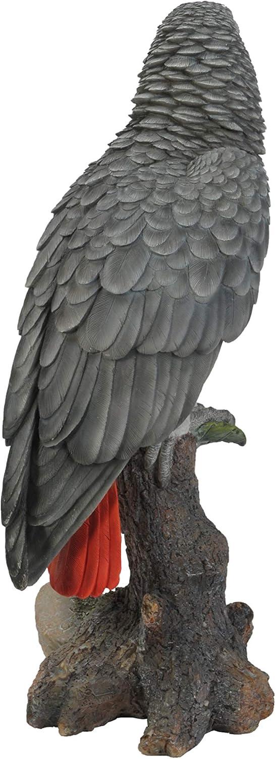 Hi-Line Gift Grey Gabon Parrot ON Stump