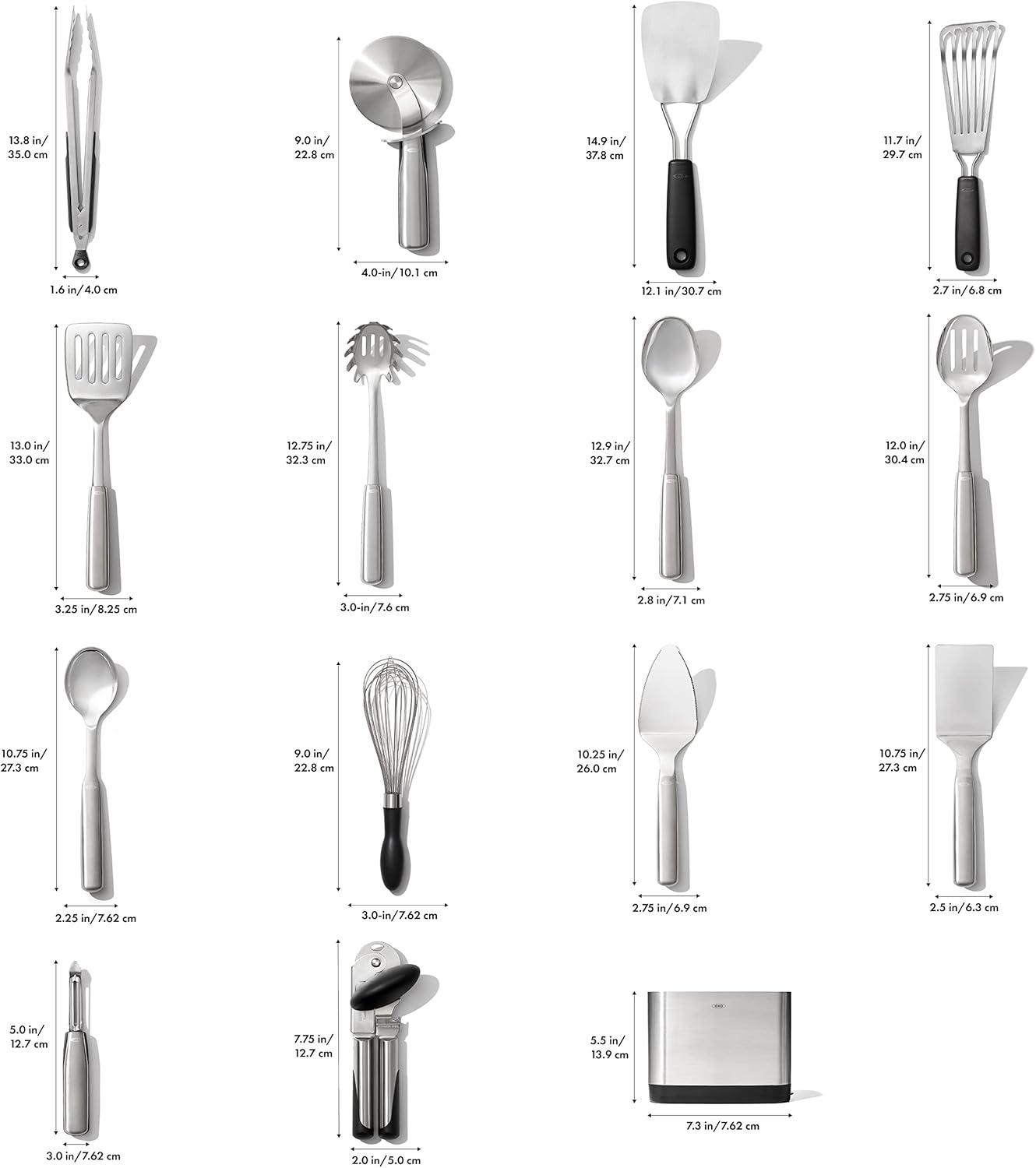 OXO ® Steel 15-Piece Stainless Steel Utensil Set
