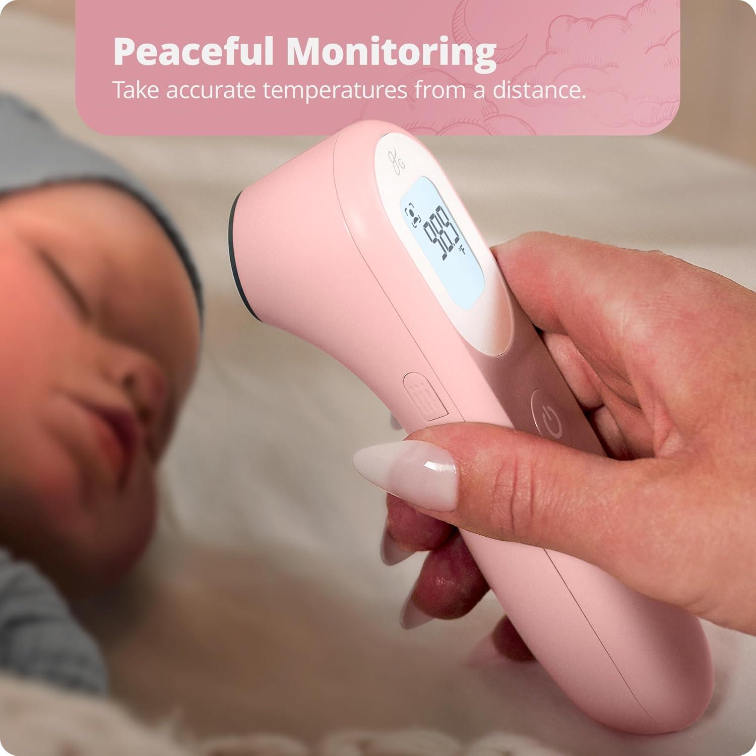 Greater Goods Digital Infrared Forehead Thermometer, Kids and Adults w Backlit Display, Blush Pink