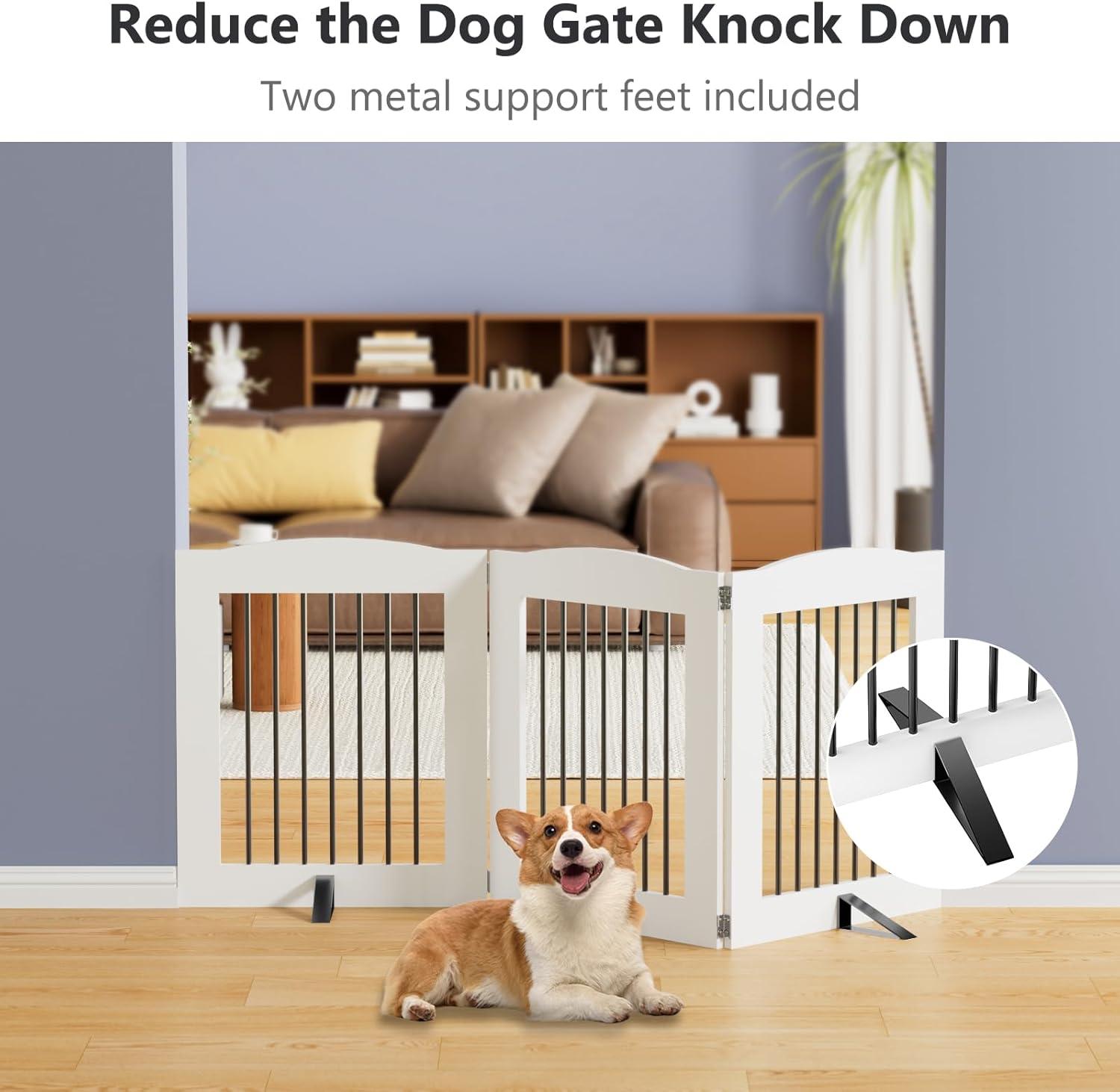 Archie & Oscar™ Freestanding Dog Gates, Foldable Dog Fence Indoor For Stairs, Doorways