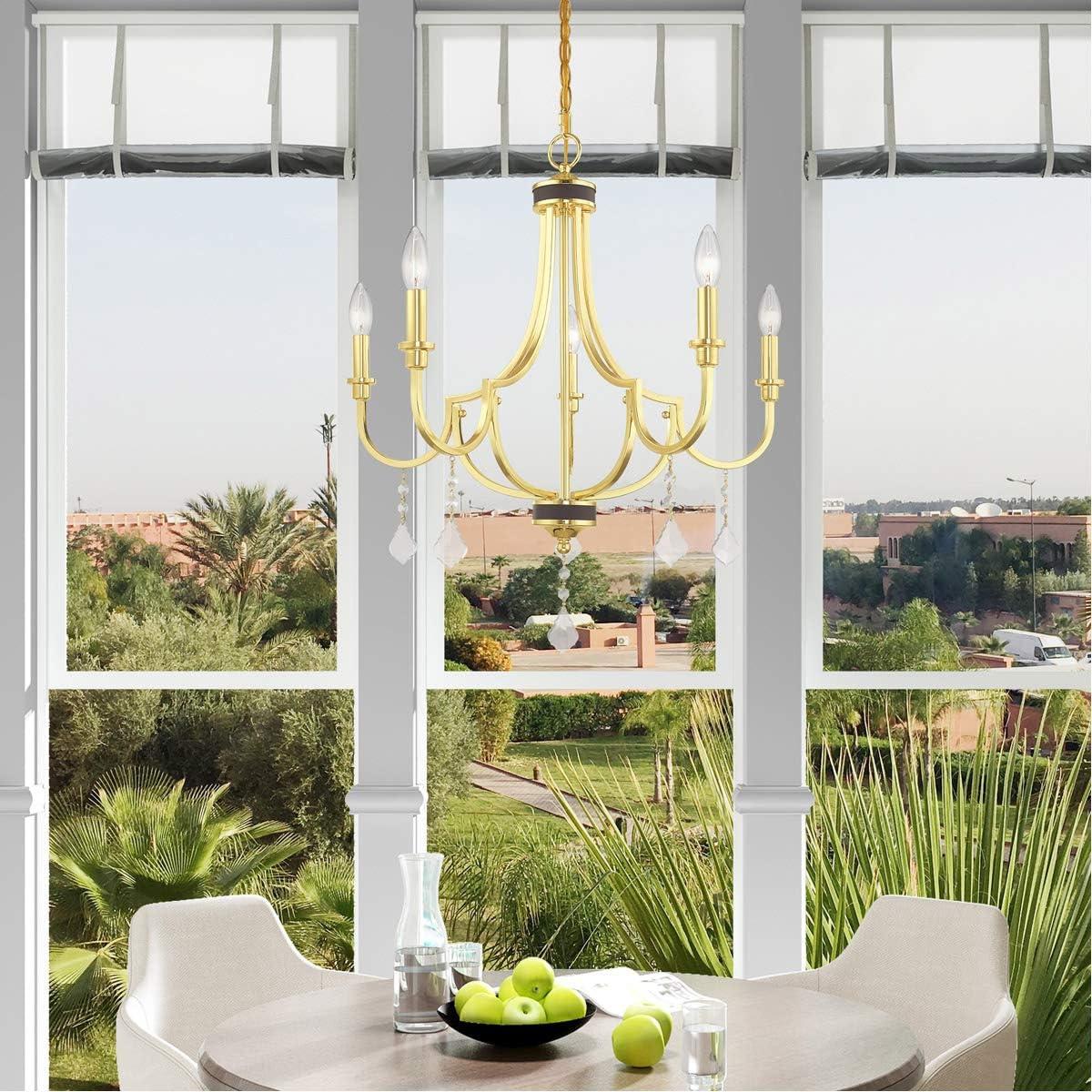 Livex Lighting Glendale 5 - Light Chandelier in  Polished Brass