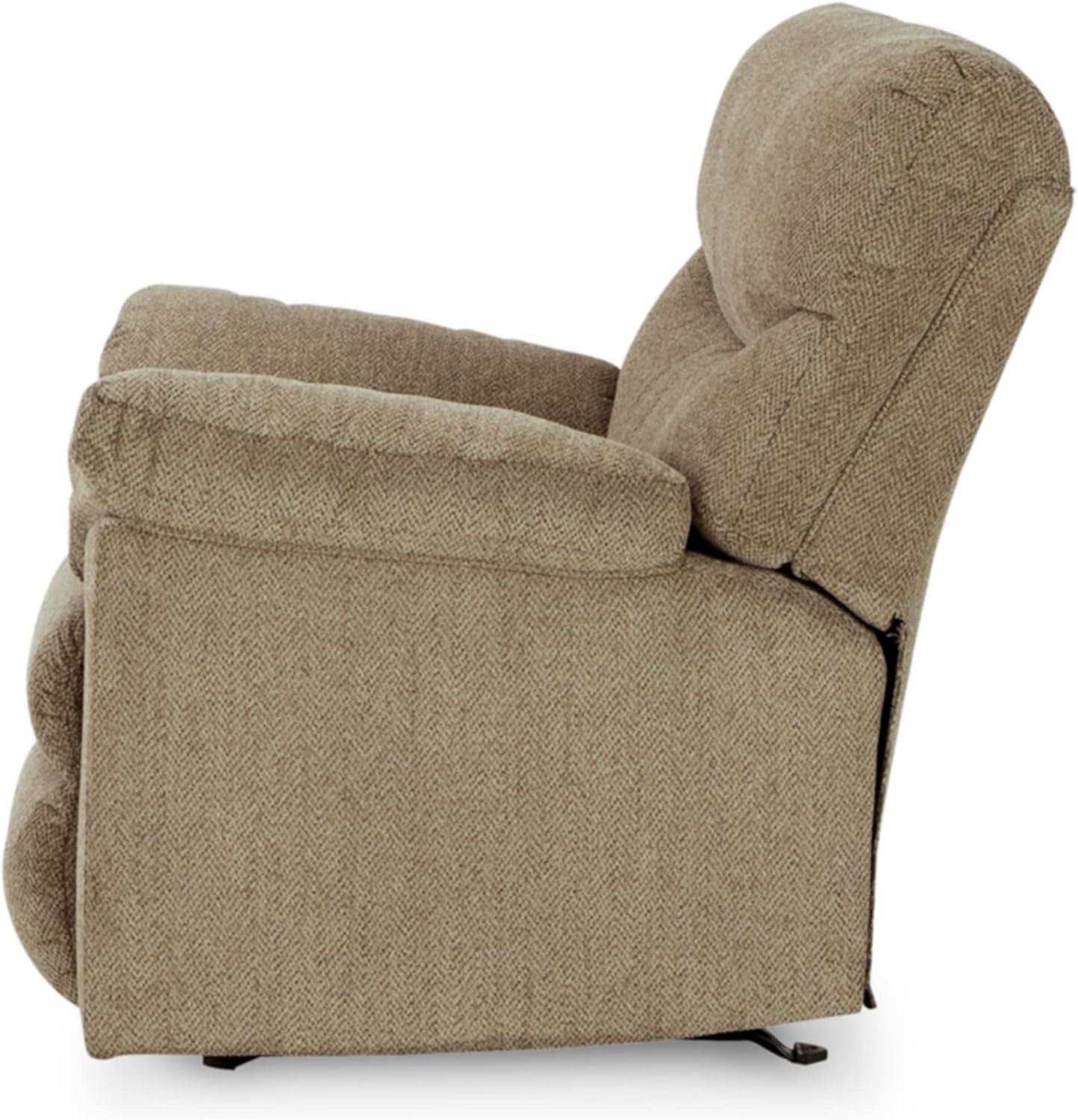 Briar Light Brown Polyester Rocker Recliner with Metal Frame