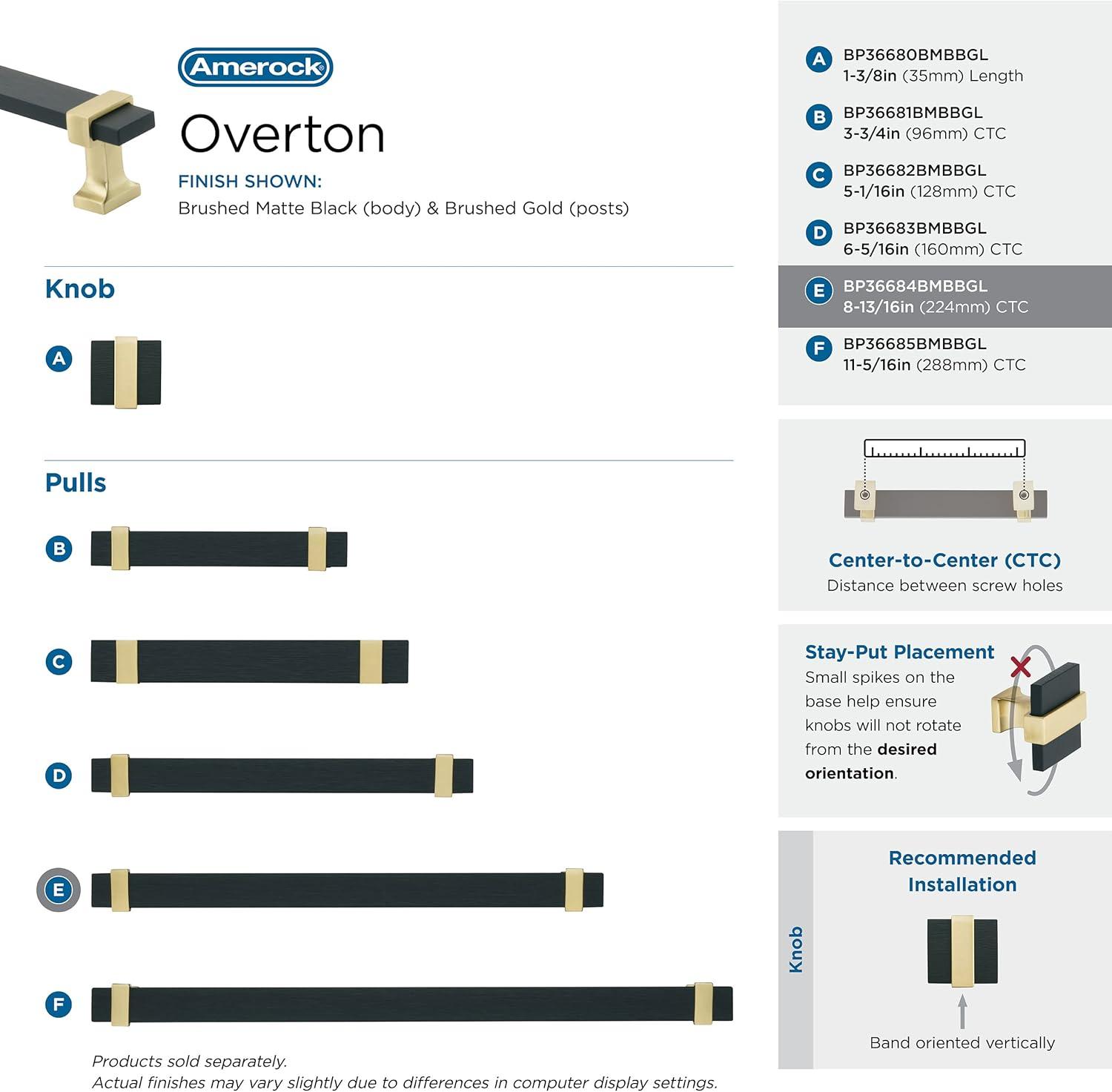 Amerock Overton Split Finish Cabinet or Drawer Pull