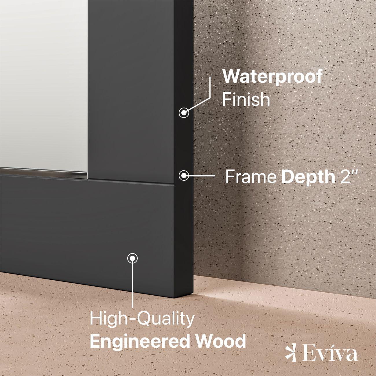 Eviva Aberdeen 24" Espresso Framed Bathroom Wall Mirror