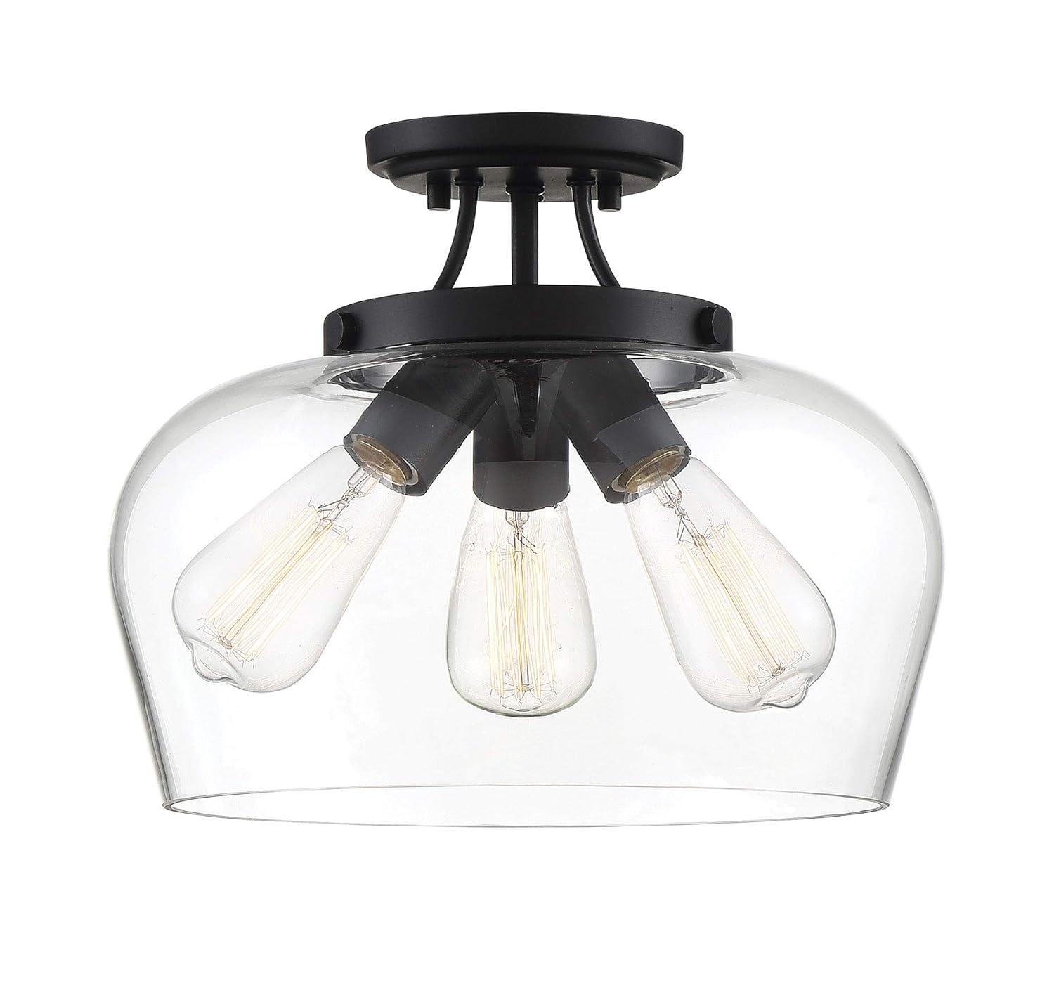 Savoy House Octave 3 - Light Semi-Flush Mount in  Black