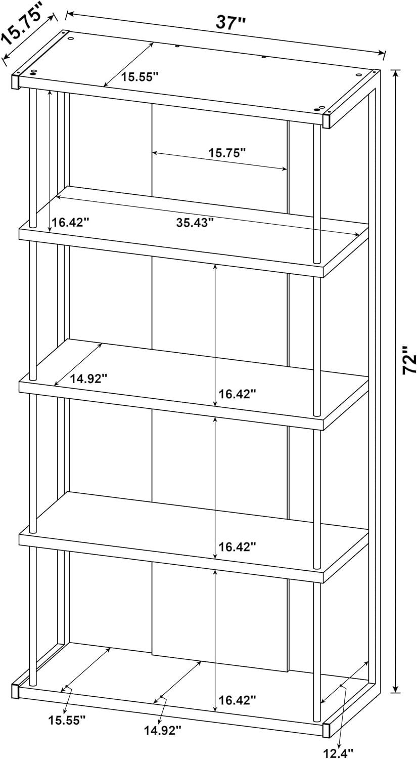 Coaster Loomis 4-shelf Modern Wood Bookcase Whitewashed Gray