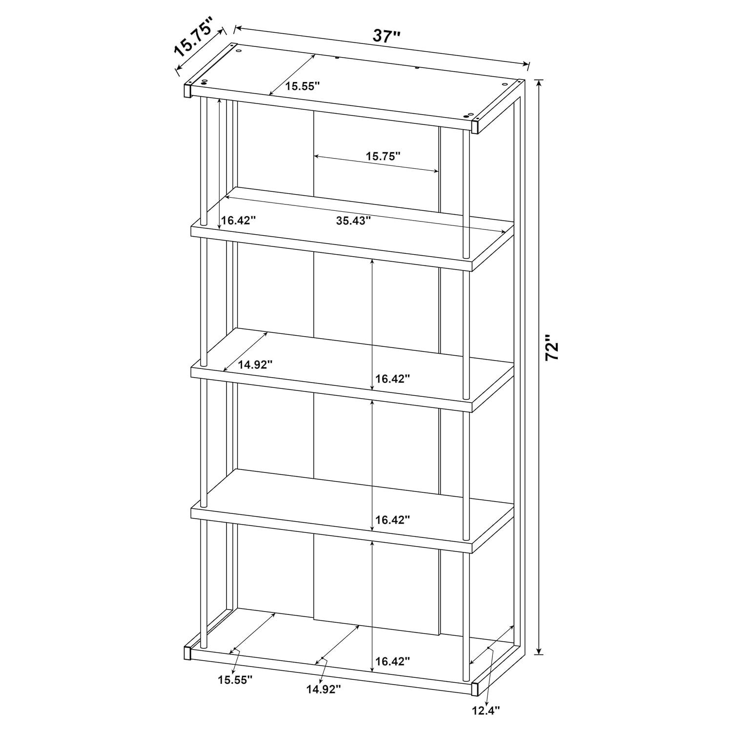 Coaster Loomis 4-shelf Modern Wood Bookcase Whitewashed Gray