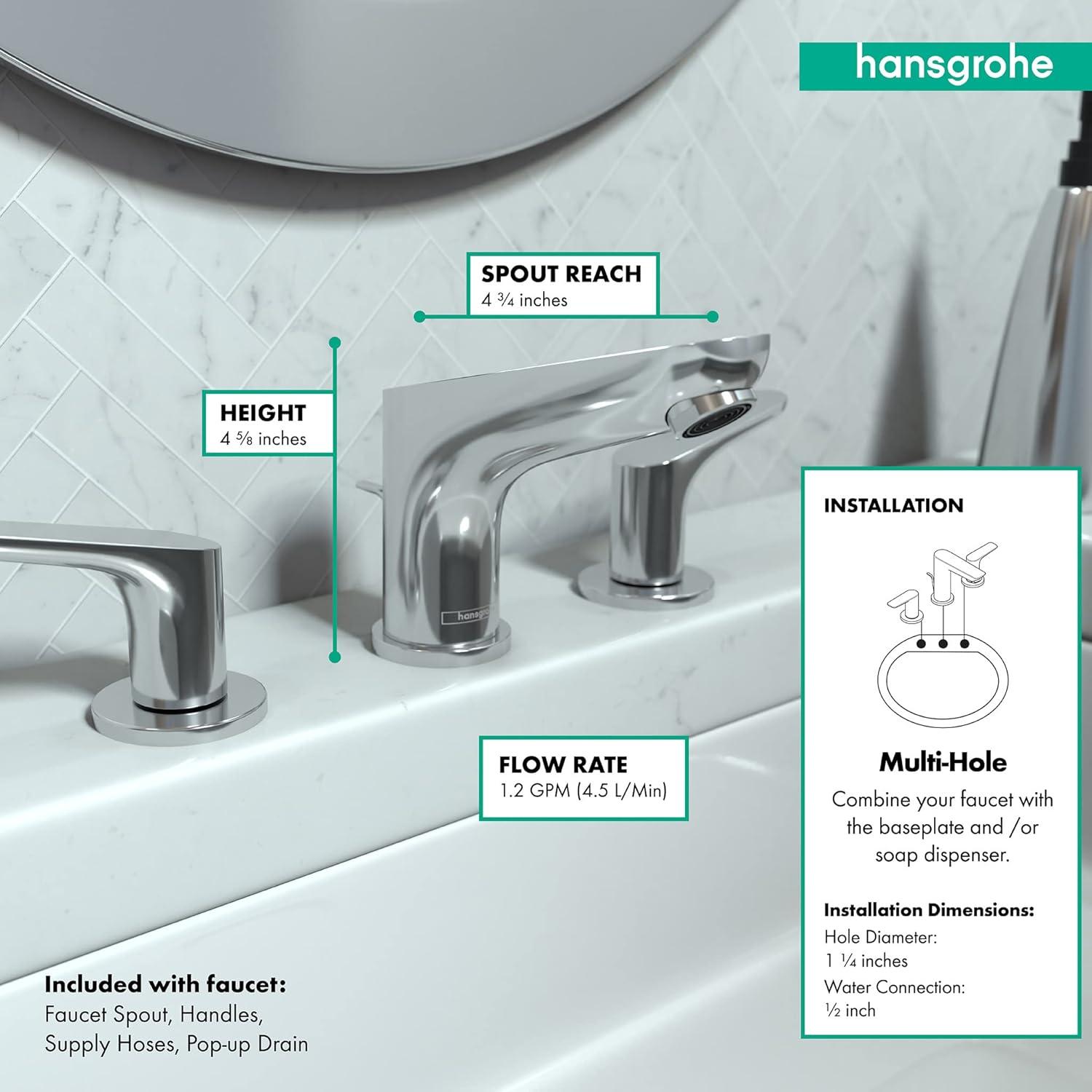 Focus E Widespread Bathroom Faucet with Drain Assembly