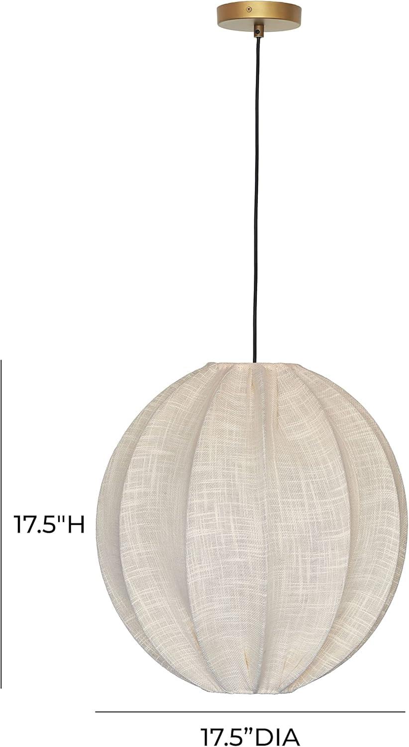 Pemberly Row Modern / Contemporary White Cotton Pendant Lamp