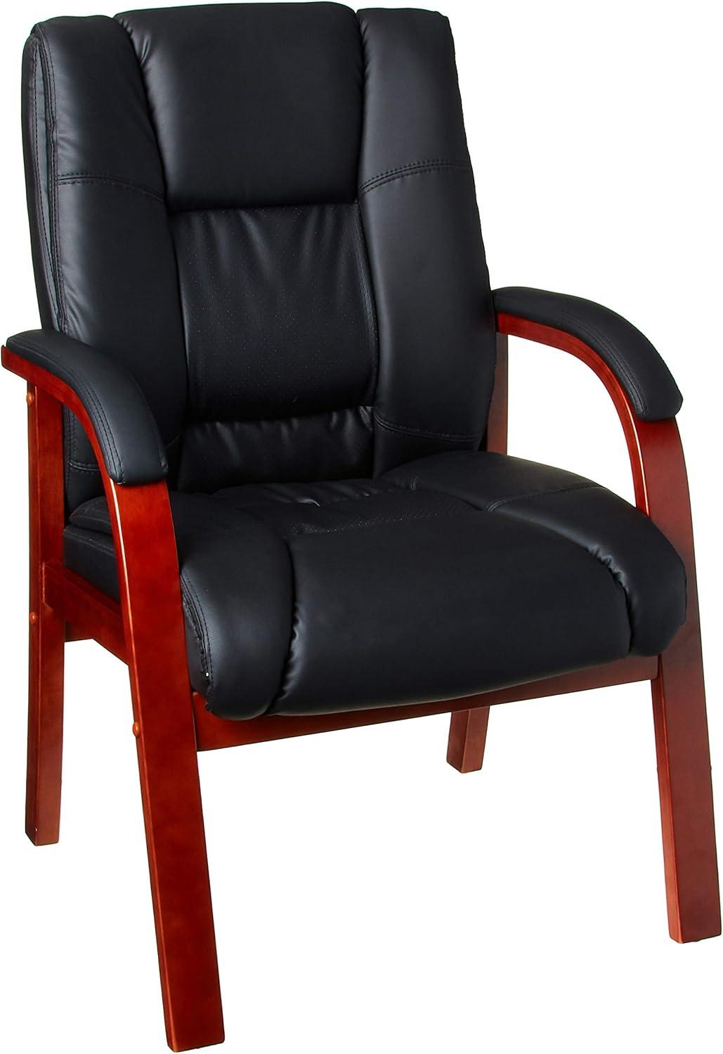 Mid-Back Wood Finished Guest Chair - Boss Office Products