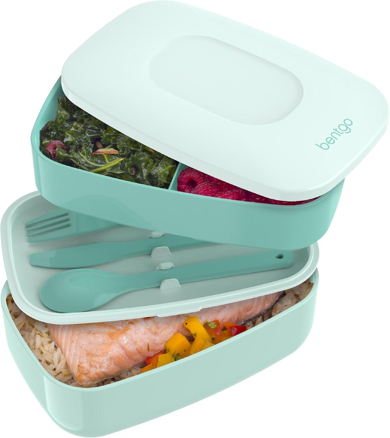 Bentgo Classic All-in-One Stackable Lunch Box Container with Built in Flatware