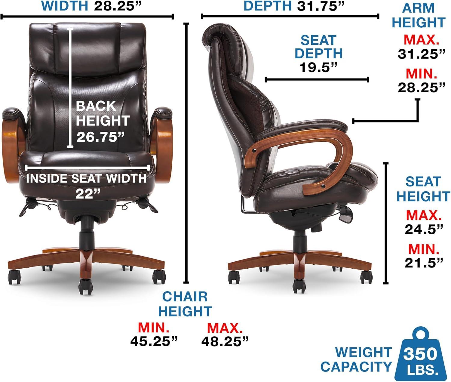 La-Z-Boy Big and Tall Trafford Executive Office Chair with AIR Ergonomic Support Technology, High Back Ergonomic Chair with Lumbar Support, Bonded Leather & Reviews | Wayfair