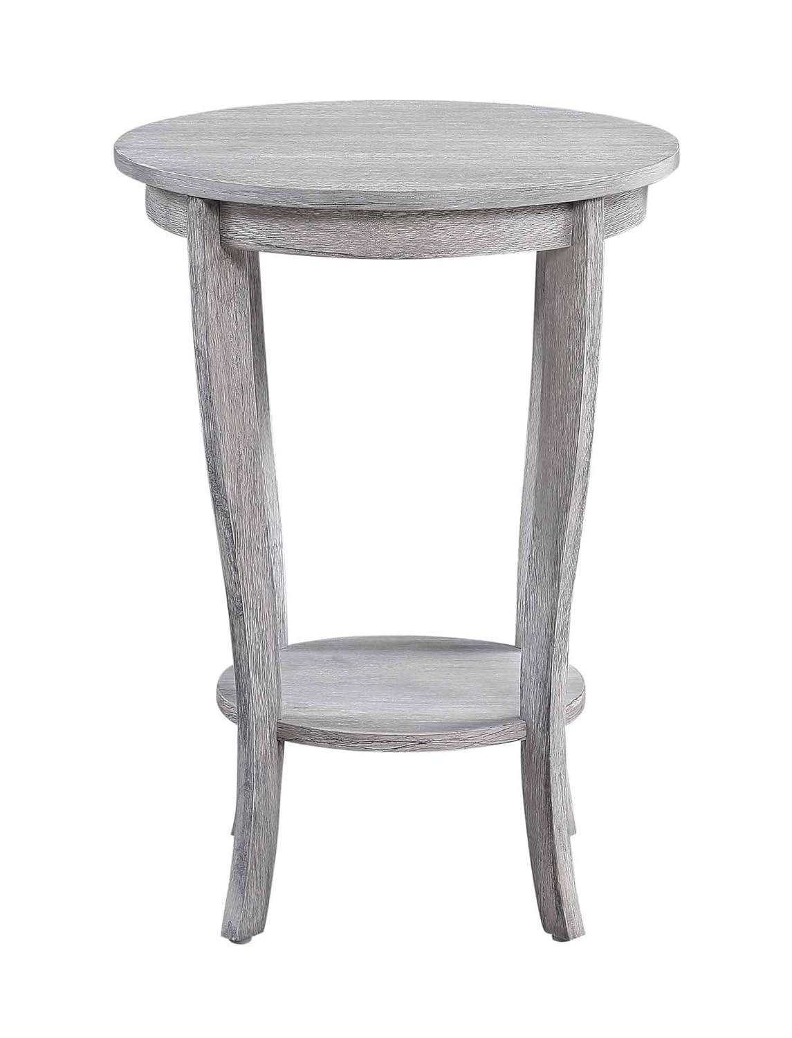 Convenience Concepts American Heritage Modern Round MDF Coffee Table, Wirebrush Light Gray