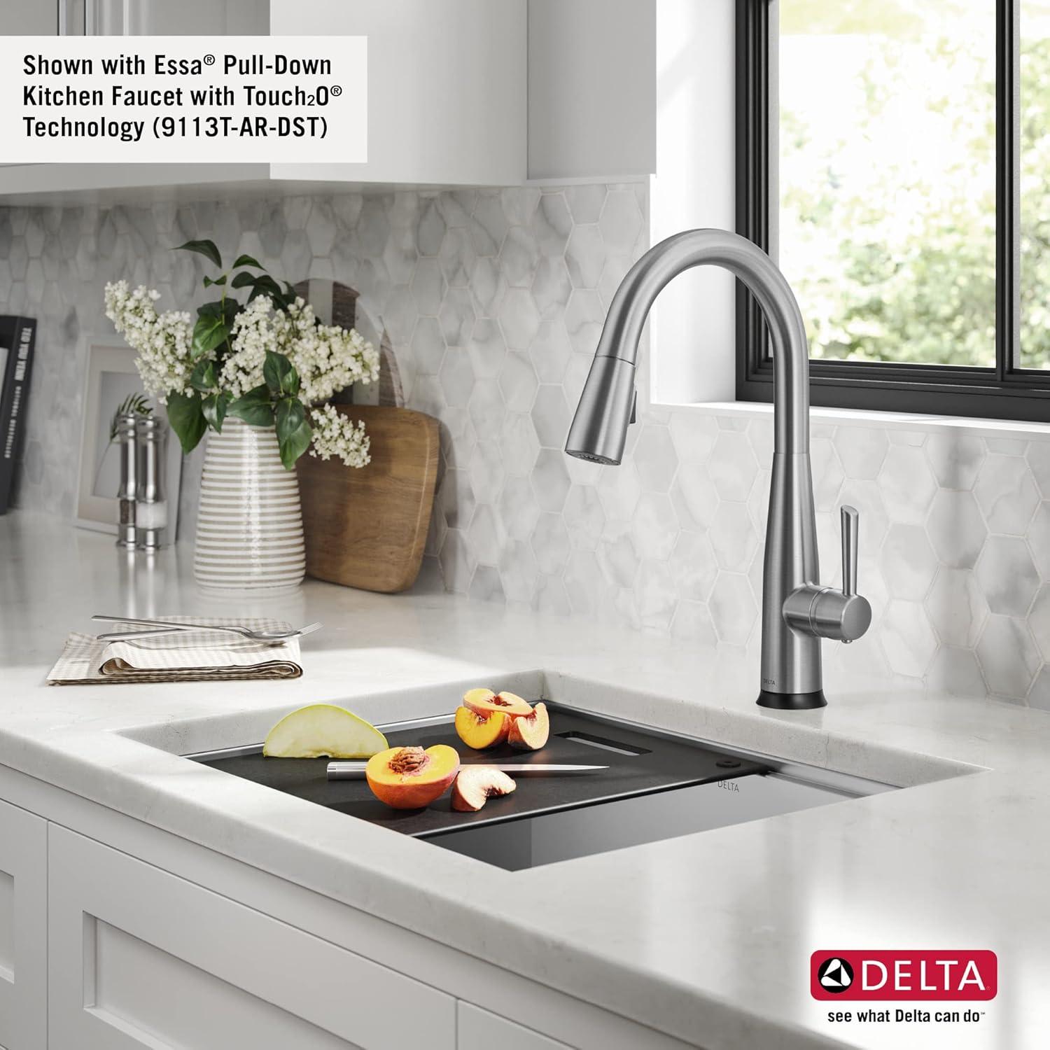 Delta Rivet™ 23" L Workstation Kitchen Sink Undermount 16 Gauge Stainless Steel Single Bowl with WorkFlow™ Ledge