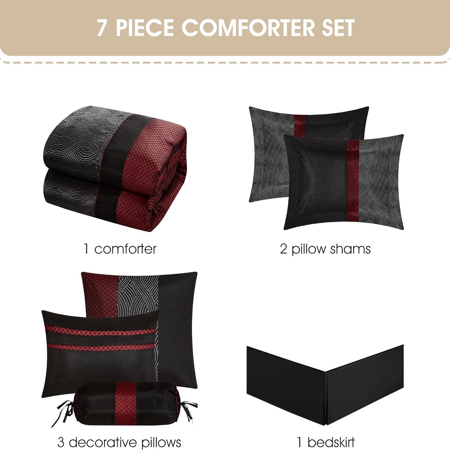 Nanshing America, Inc Kath 7 Piece Microfiber Modern & Contemporary Comforter Set