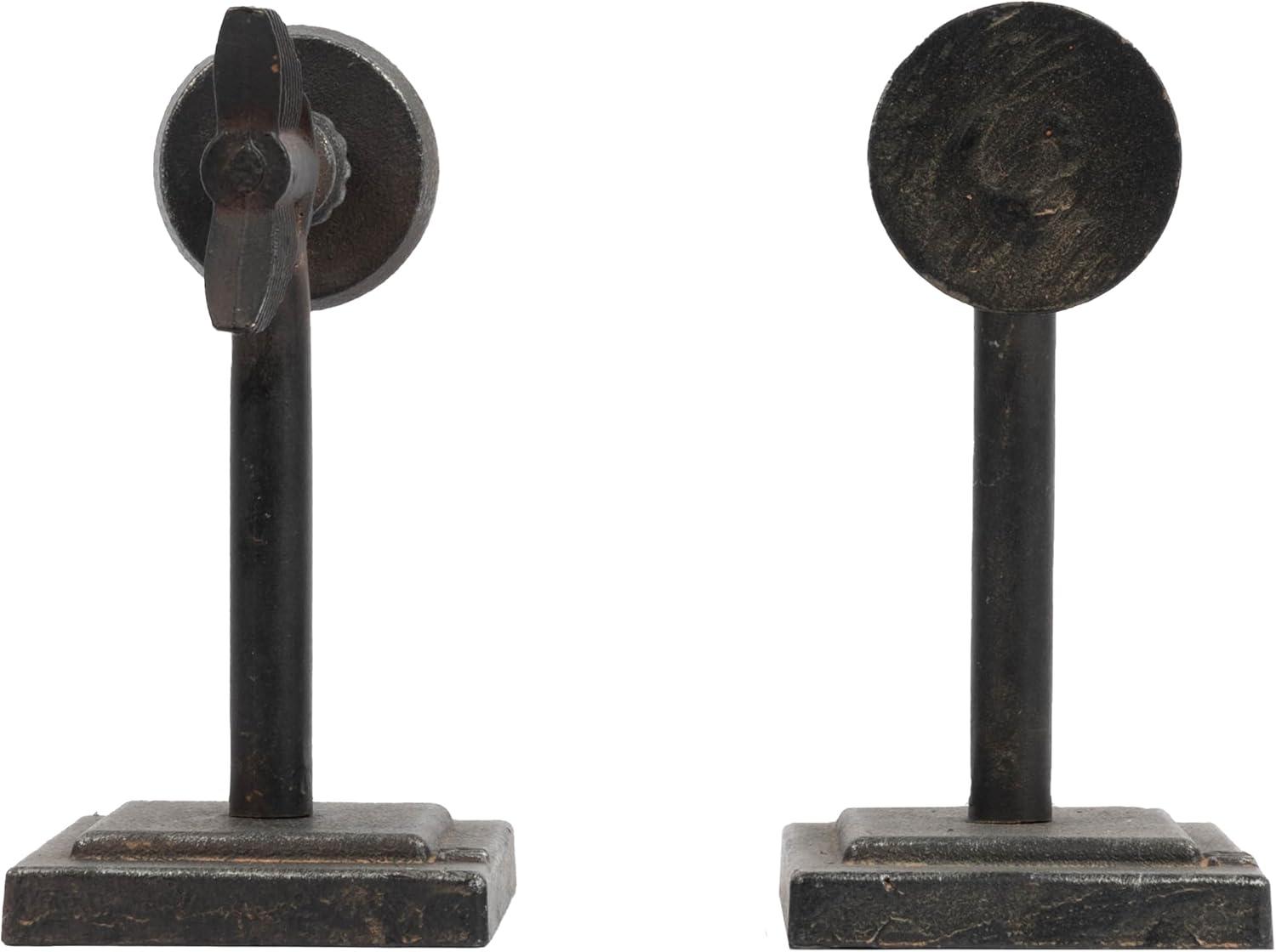 Metal Arrow Bookends Set of 2 (3-1/2"H) - Storied Home: Cast Iron, Antique Bronze Finish, Decorative Accessory