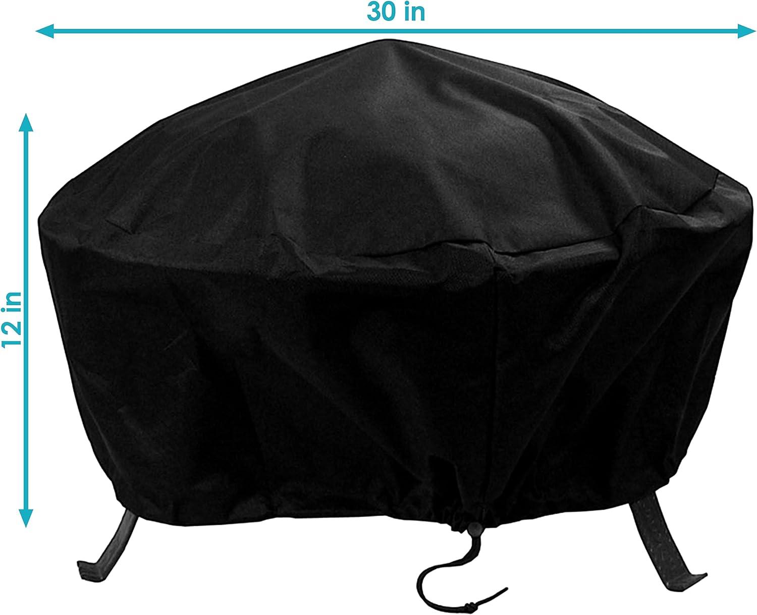 Hamilton Durable Round Fire Pit Cover with Drawstring Closure