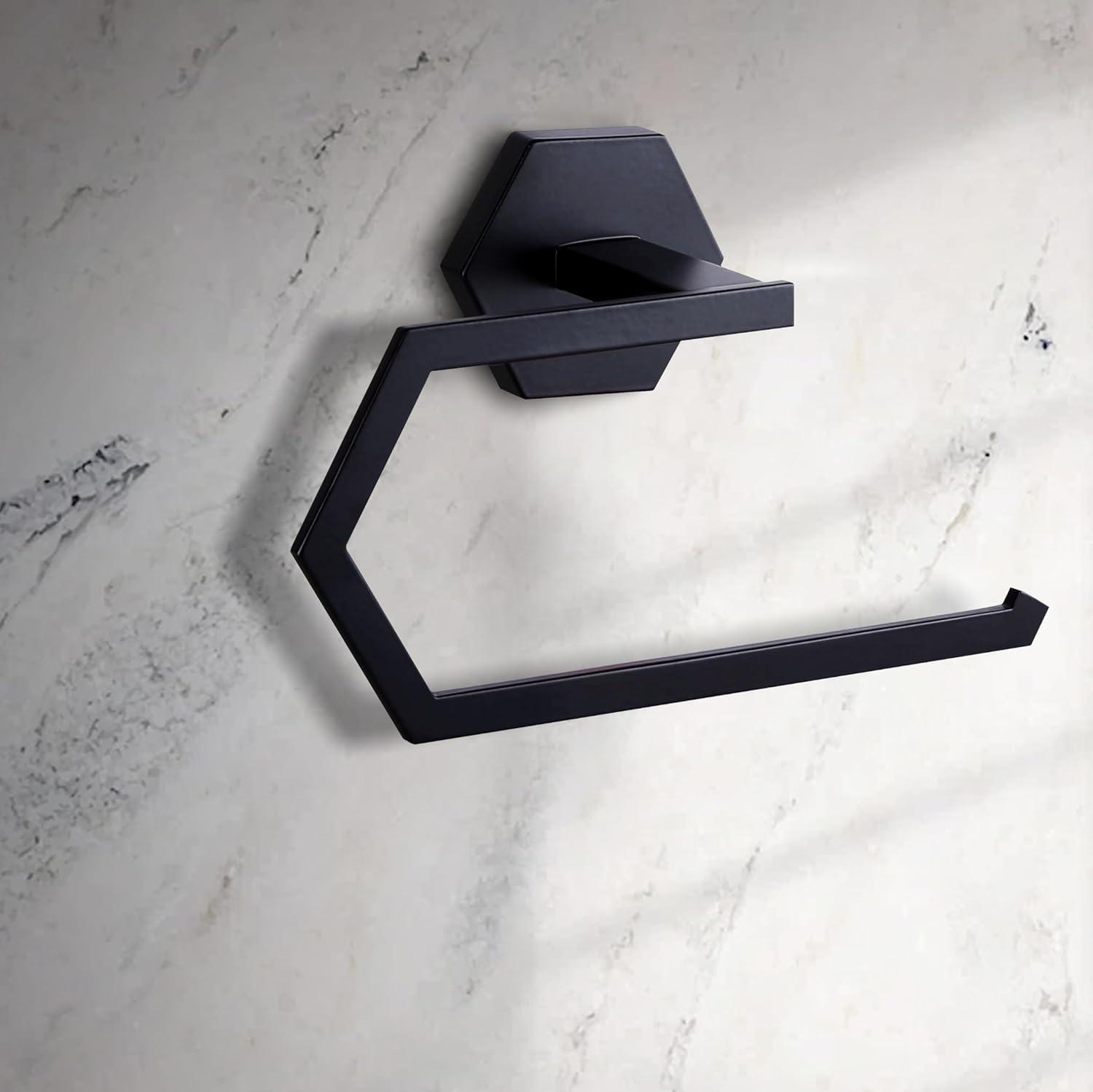 Matte Black Aluminum Wall-Mounted Toilet Paper Holder