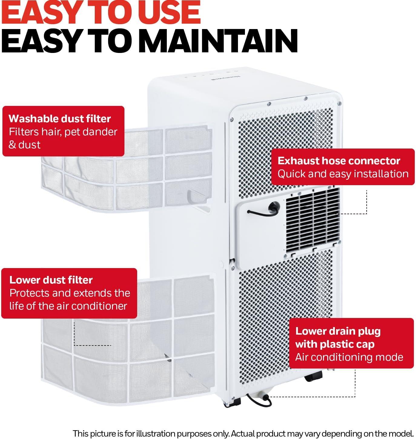 Honeywell Honeywell 10000 BTU (SACC)/13500 BTU (ASHARE) Portable Air Conditioner for 625 Sq Ft, with Dehumidifier & Fan