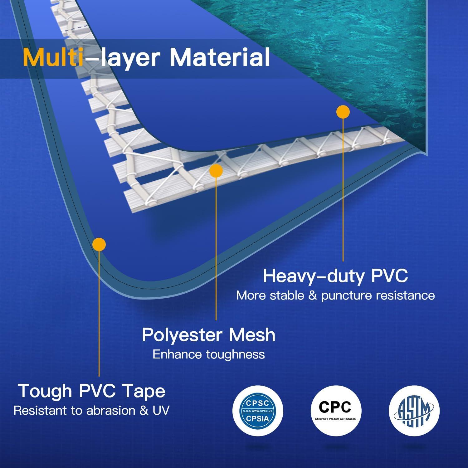 12'*30" Round Inflatable Top Ring Above Ground Swimming Pool Fast Easy to Set Up with 530GPH Filter Pump, Pool Cover and Ground Cover for Summer Outdoor Garden Backyard Childen Adults