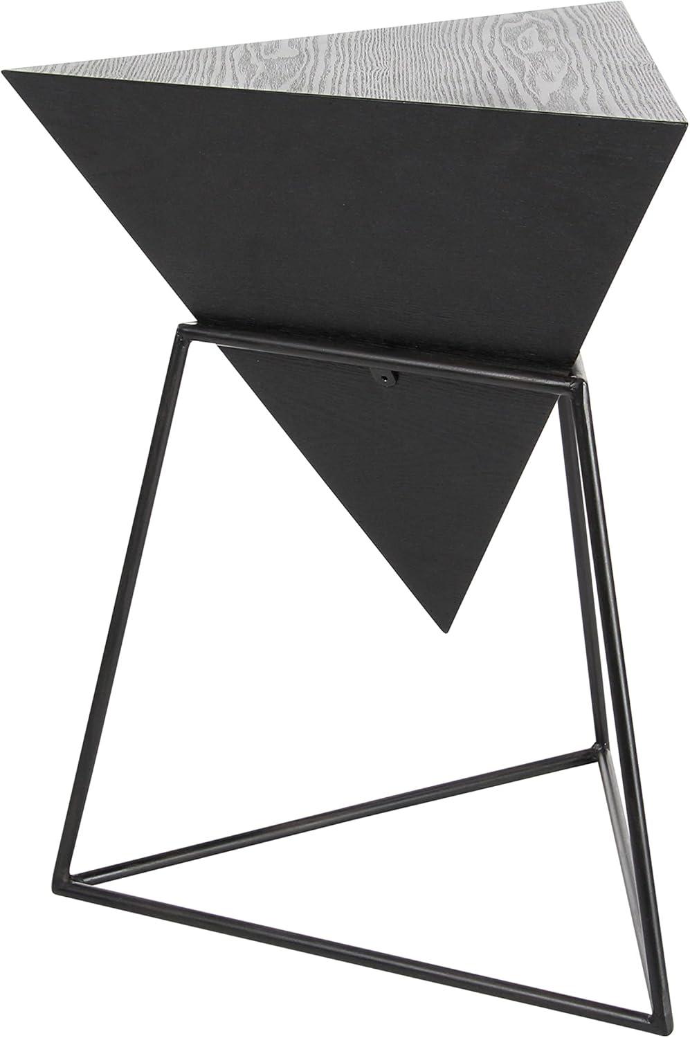 Modern Triangular Accent Table Gray - Olivia & May: Chic Side Table, Metal Frame, Wood Top, Easy to Clean