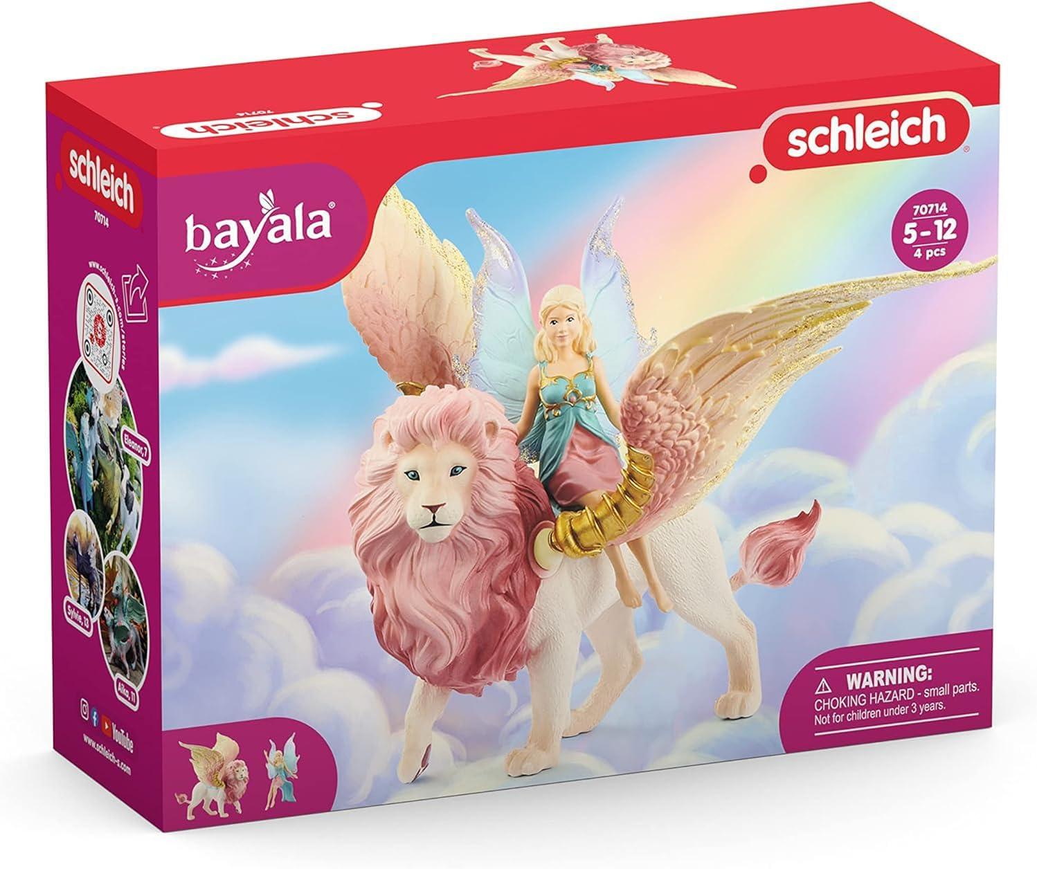 Schleich Fairy in Flight on Winged Lion Animal Figure