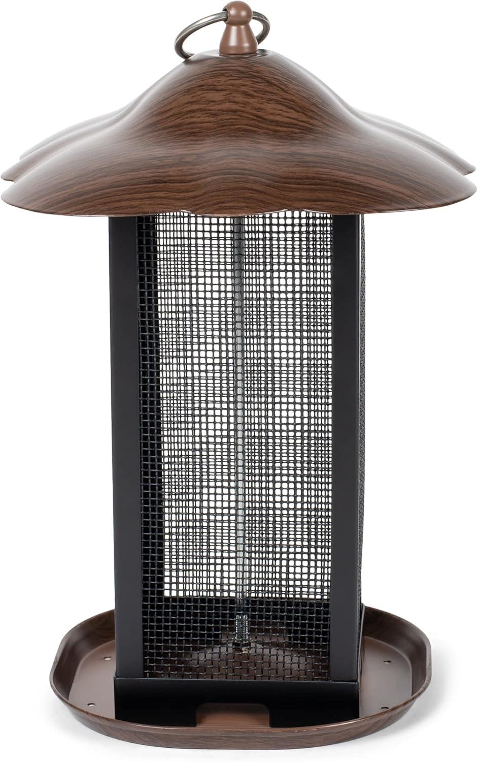 Cottage Garden Hanging 11 inch Cherry Woodgrain Finish Heavy Duty Mesh Metal 3 Lb. Bird Feeder