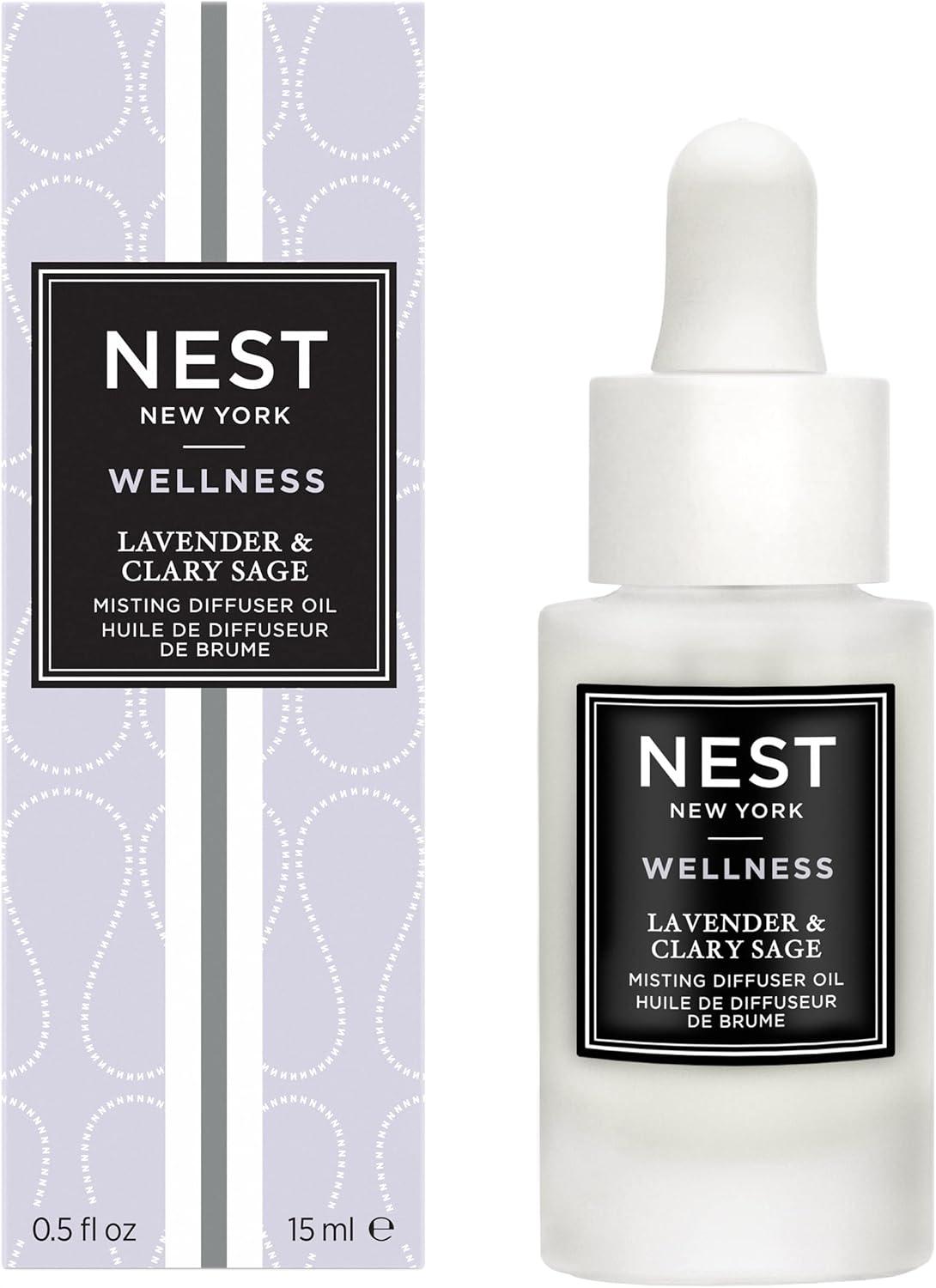 NEST Fragrances Wellness Lavender & Clary Sage Diffuser Oil Drops, 0.5 Fluid Ounces