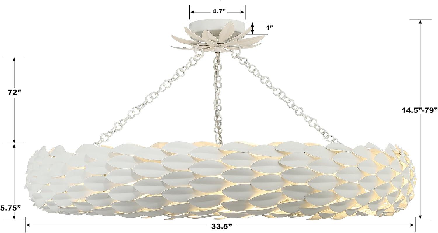 Crystorama Lighting Broche 8 - Light Pendant in  Matte White
