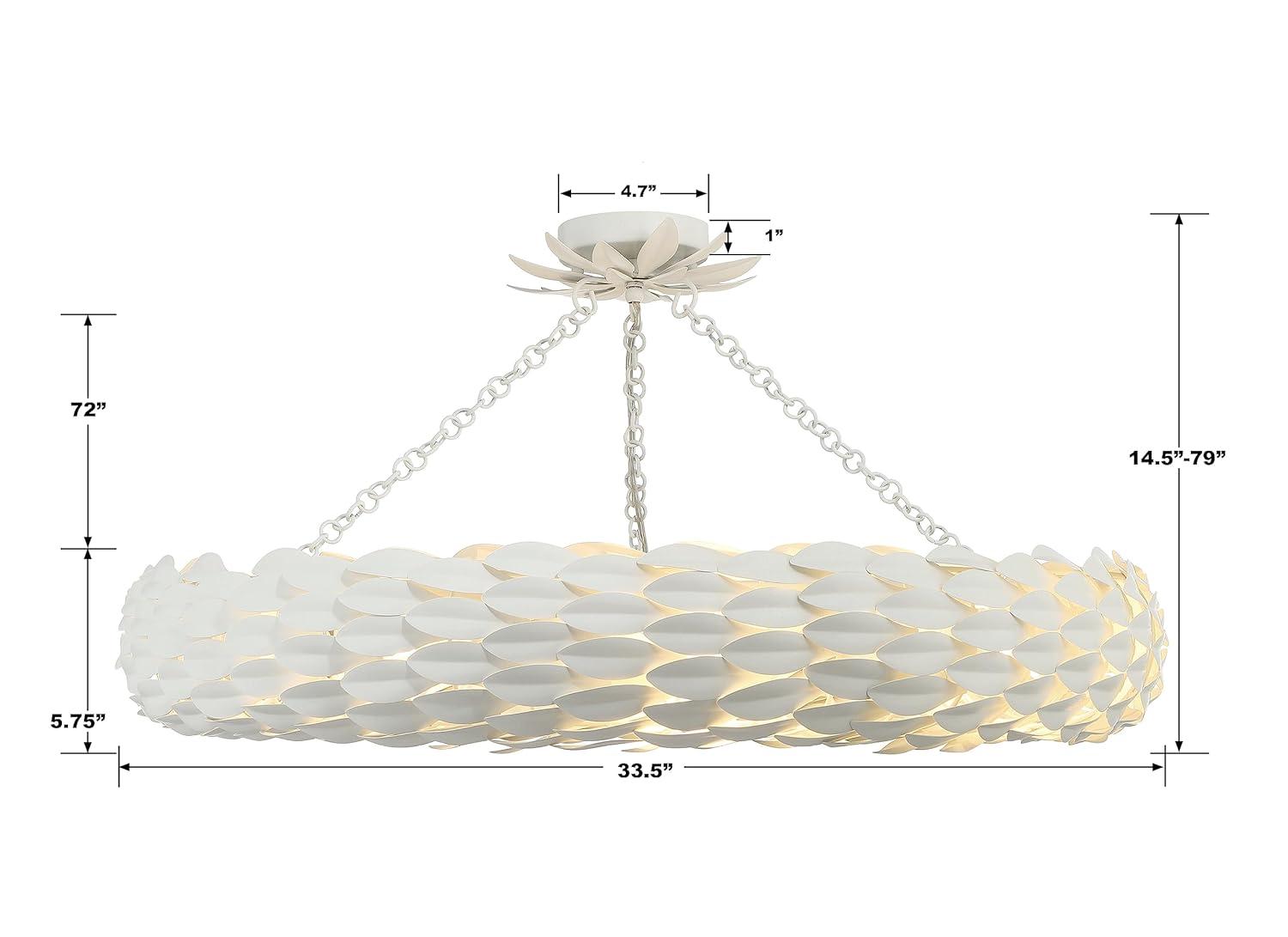 Crystorama Lighting Broche 8 - Light Pendant in  Matte White