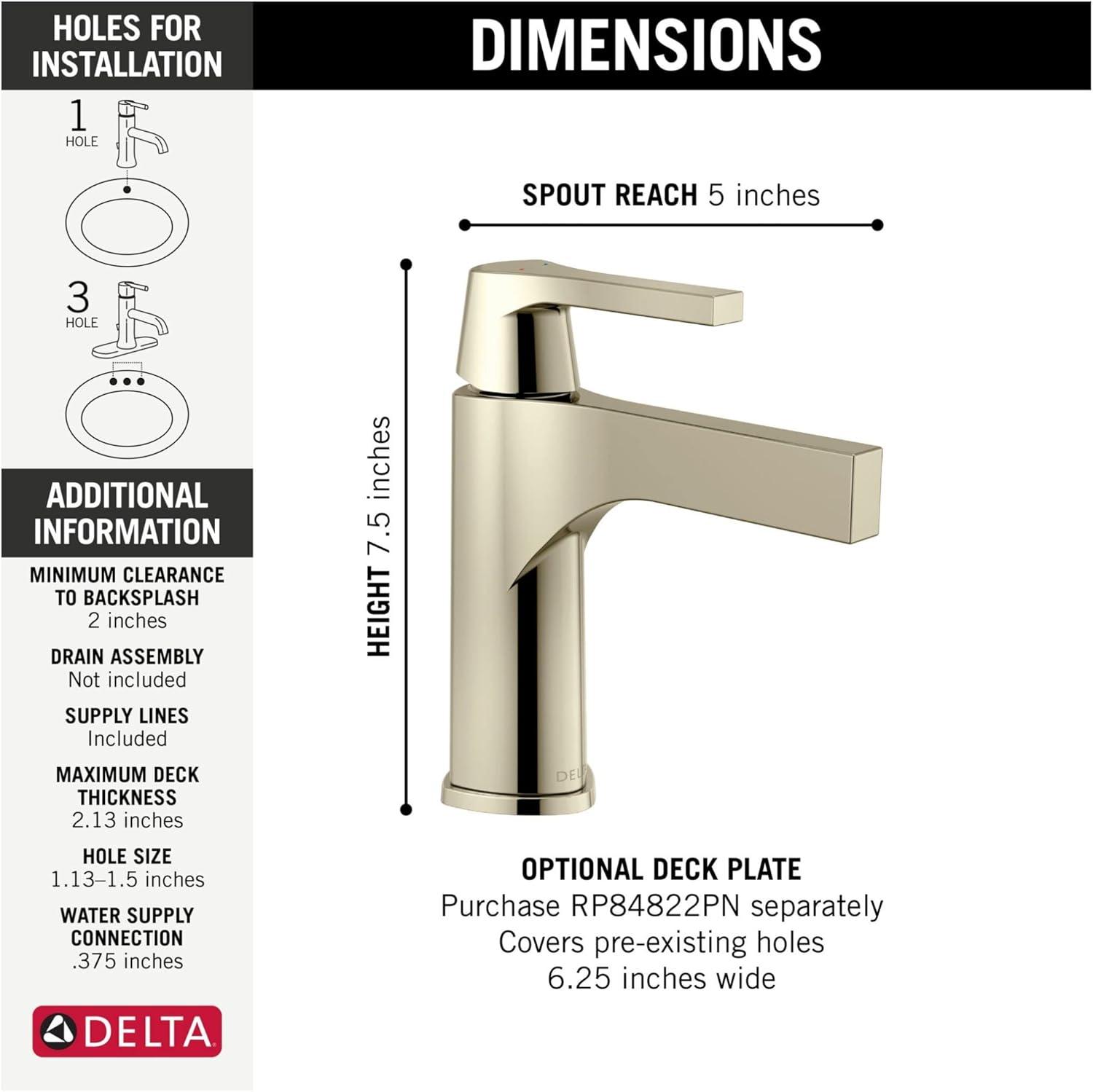 Zura Single Hole Touch2O Bathroom Faucet with Touchless Technology