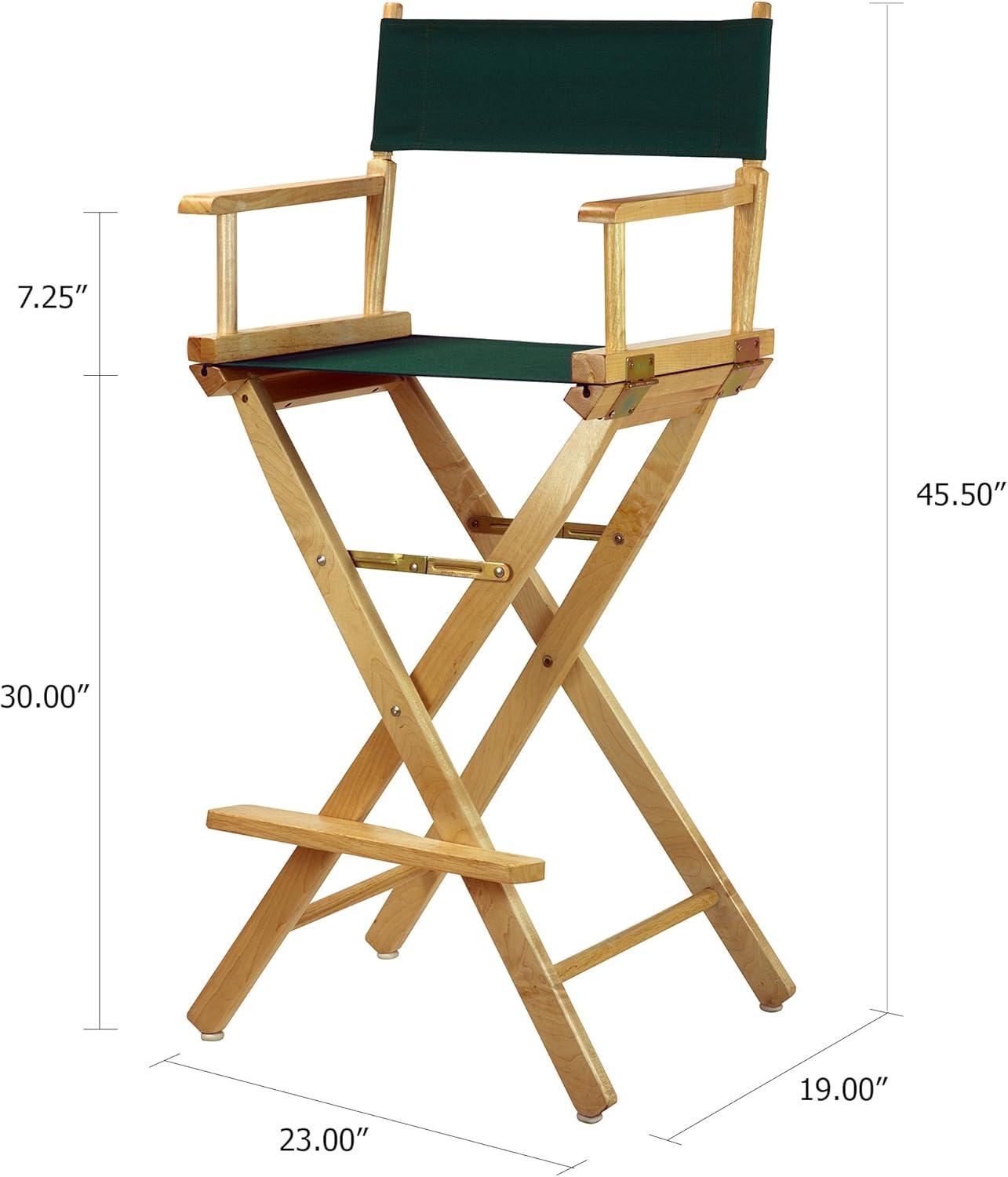 230-00-021-32 30 in. Directors Chair Natural Frame with Hunter Green Canvas