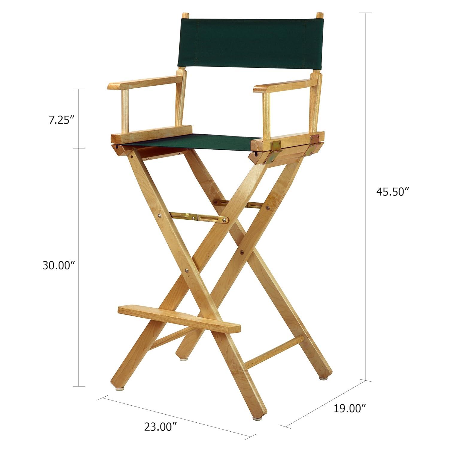 230-00-021-32 30 in. Directors Chair Natural Frame with Hunter Green Canvas