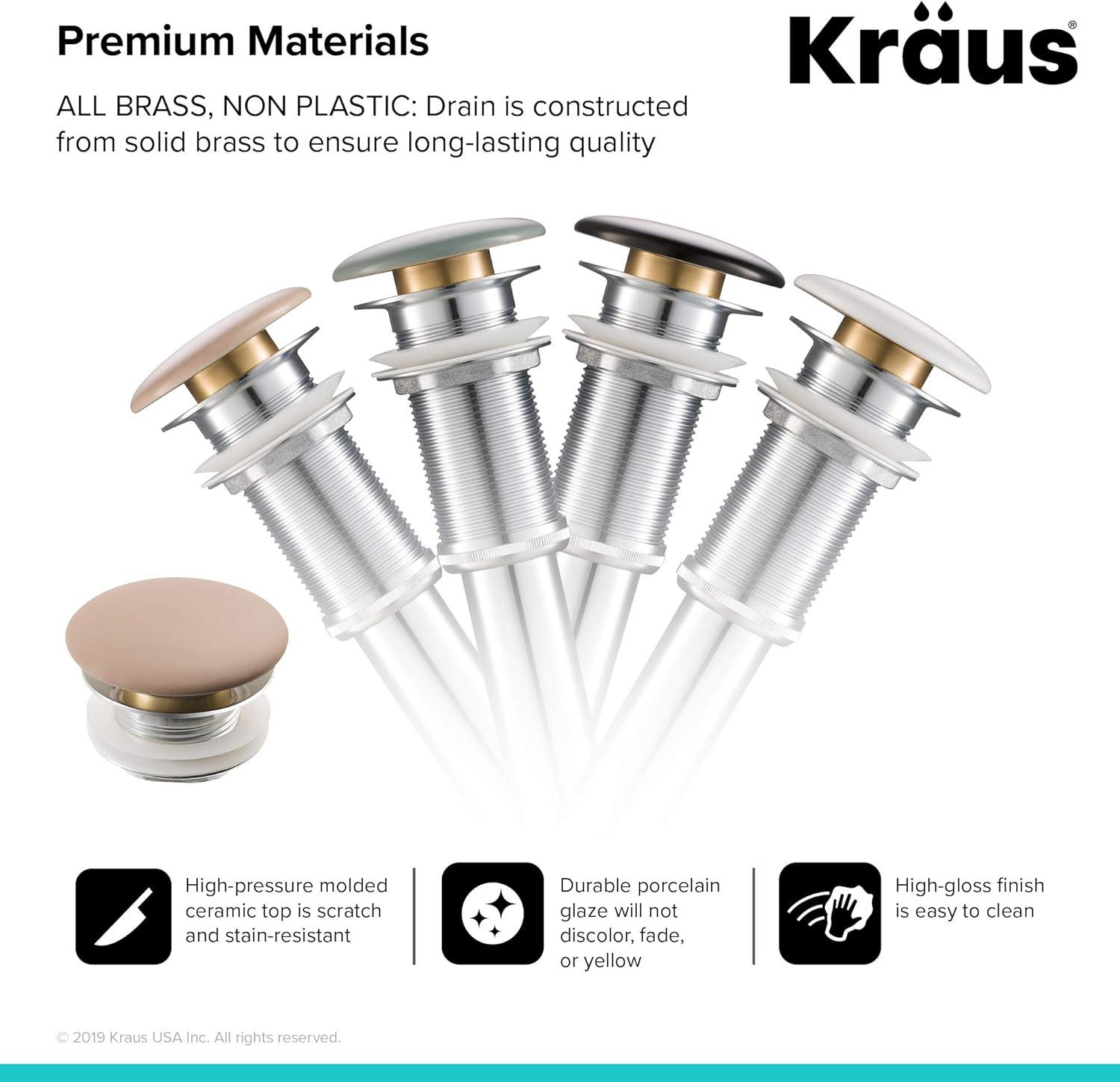 KRAUS Viva™ Thin Ceramics Vessel Bathroom Sink with Pop-Up Drain